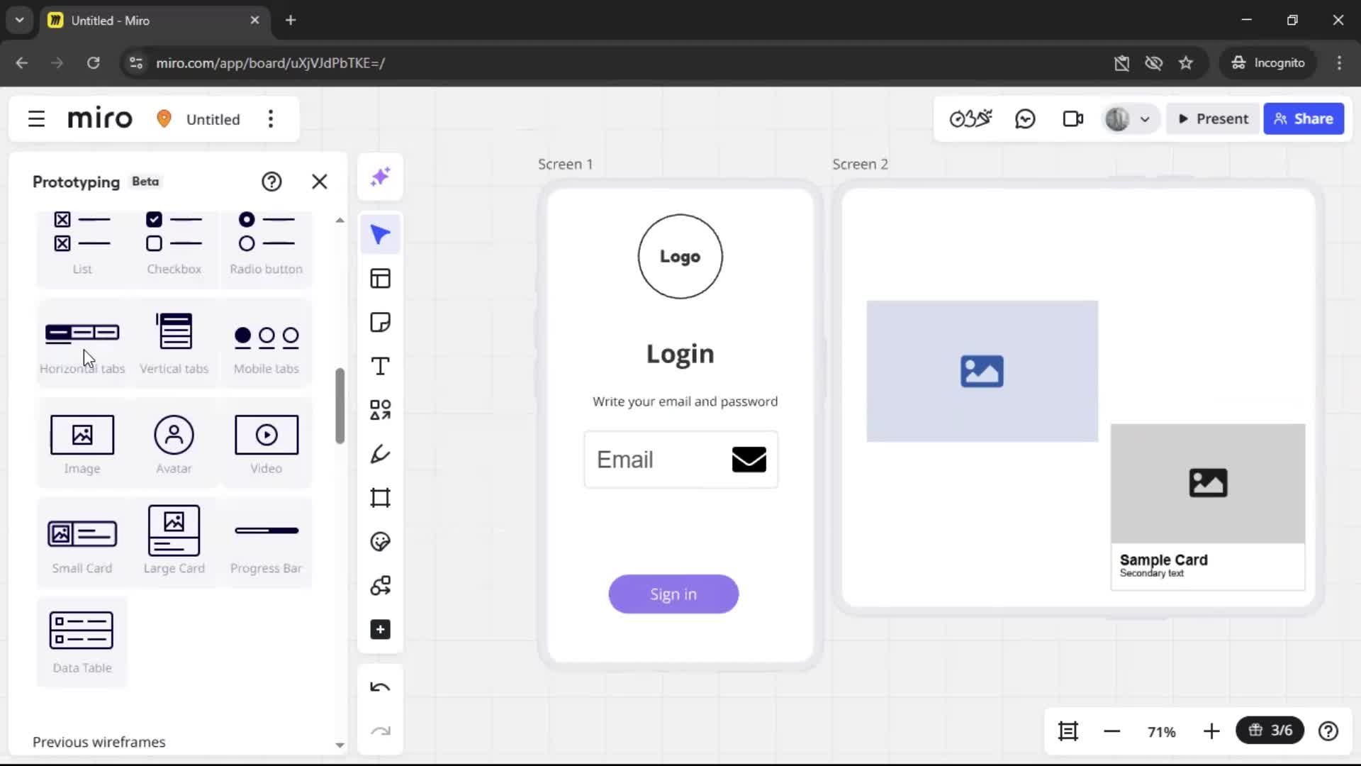 Creating a wireframe screenshot