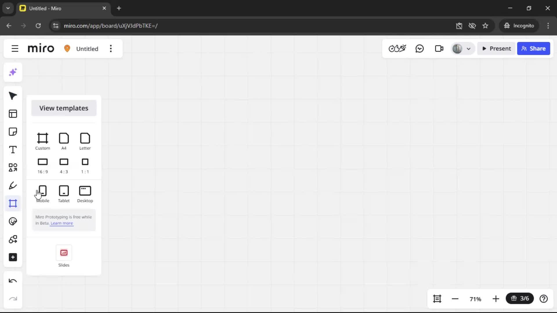 Creating a wireframe screenshot