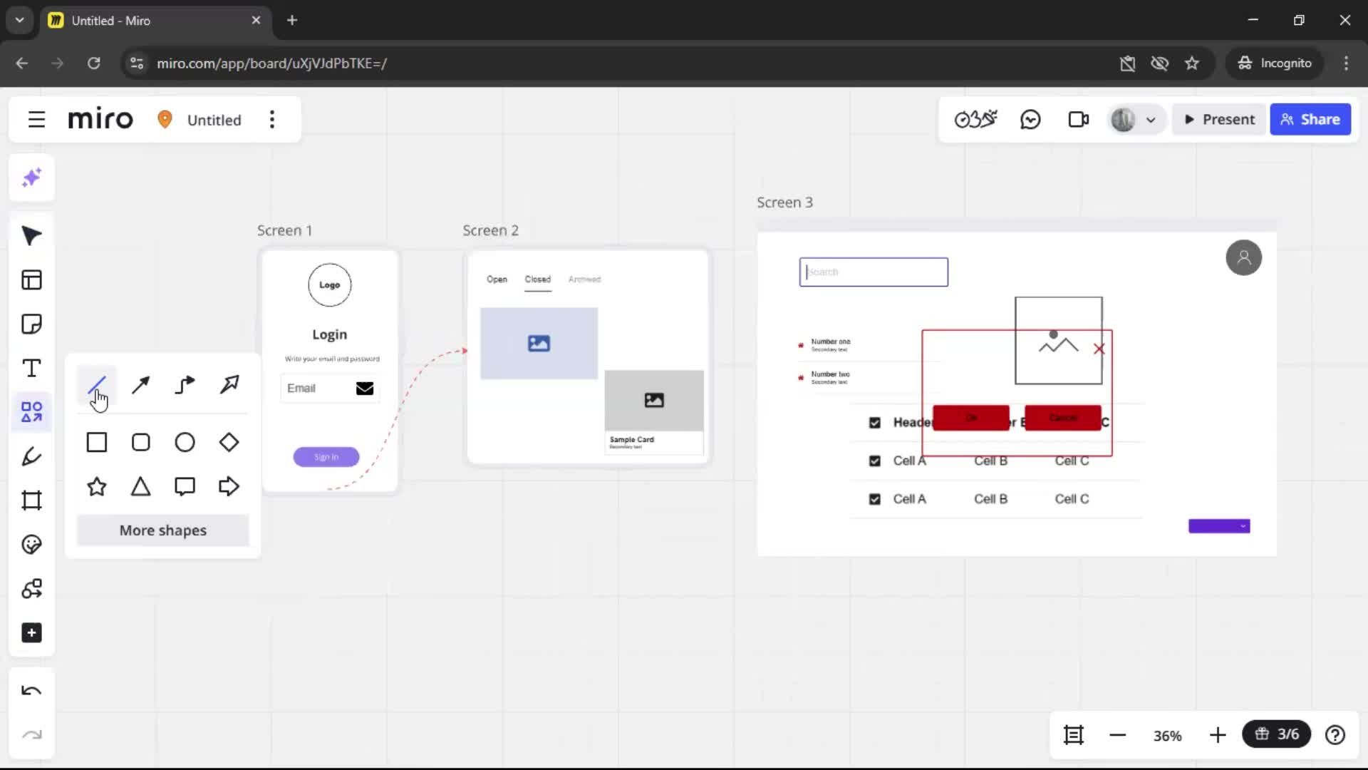 Creating a wireframe screenshot