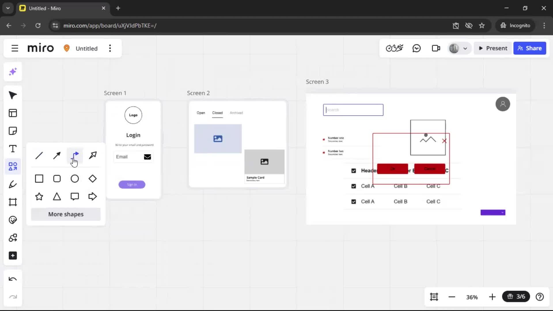 Creating a wireframe screenshot