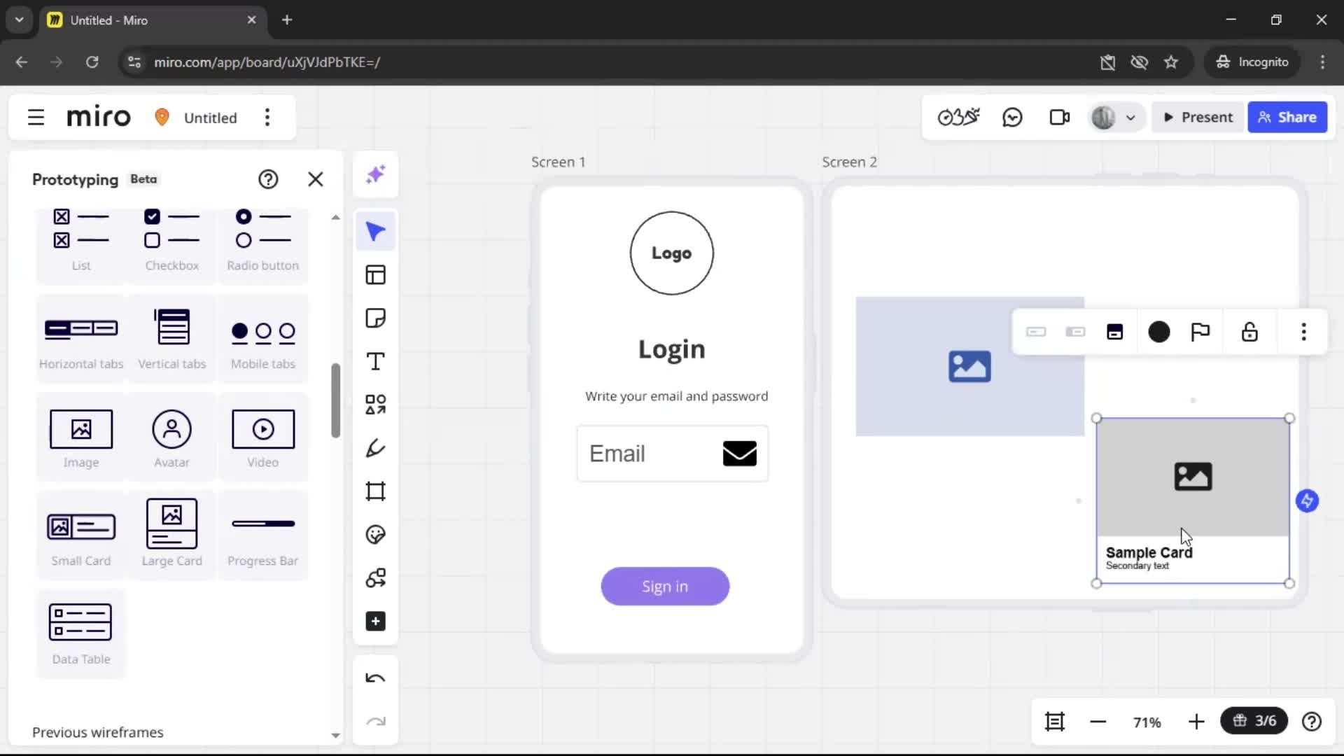 Creating a wireframe screenshot