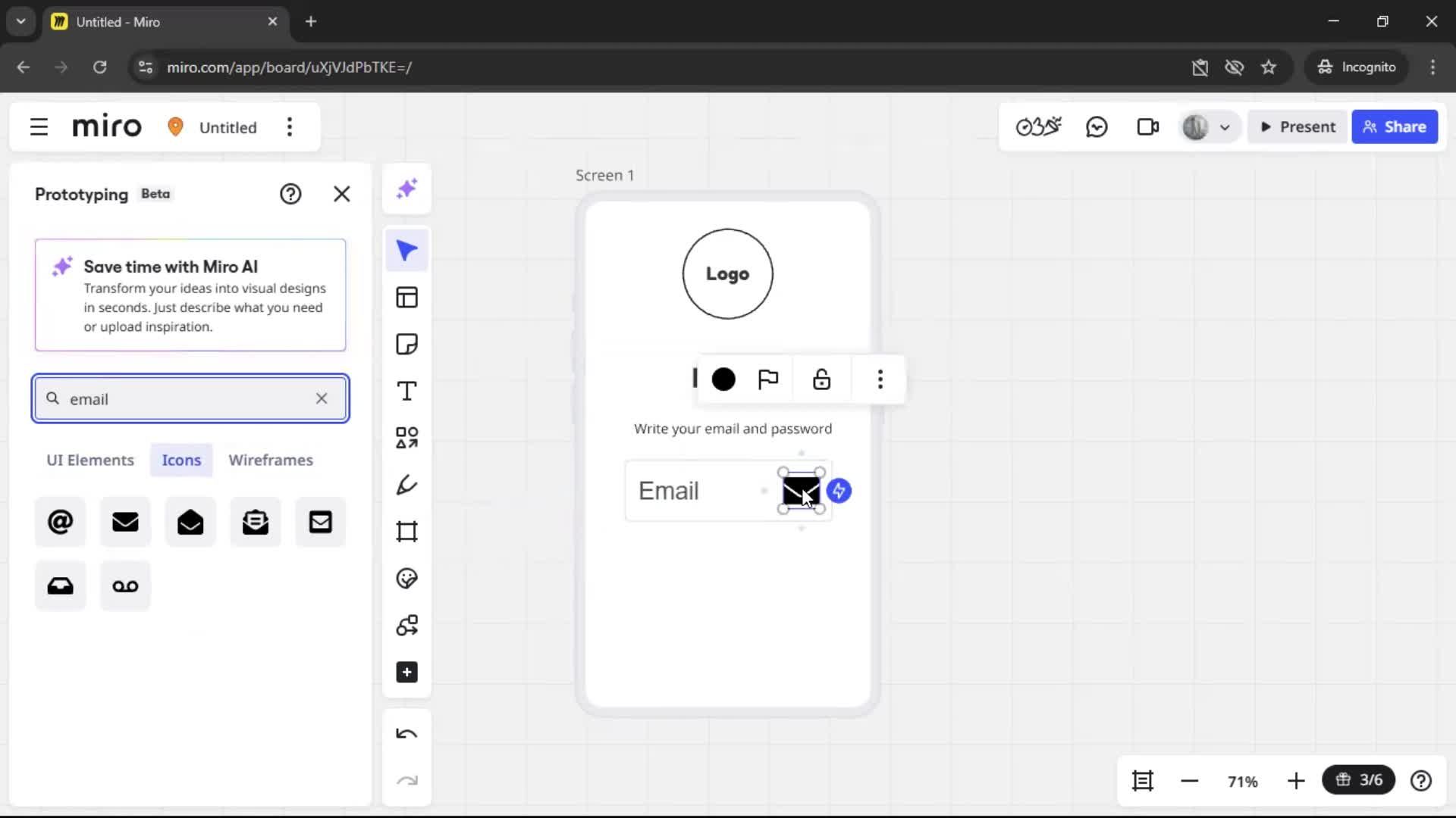 Creating a wireframe screenshot