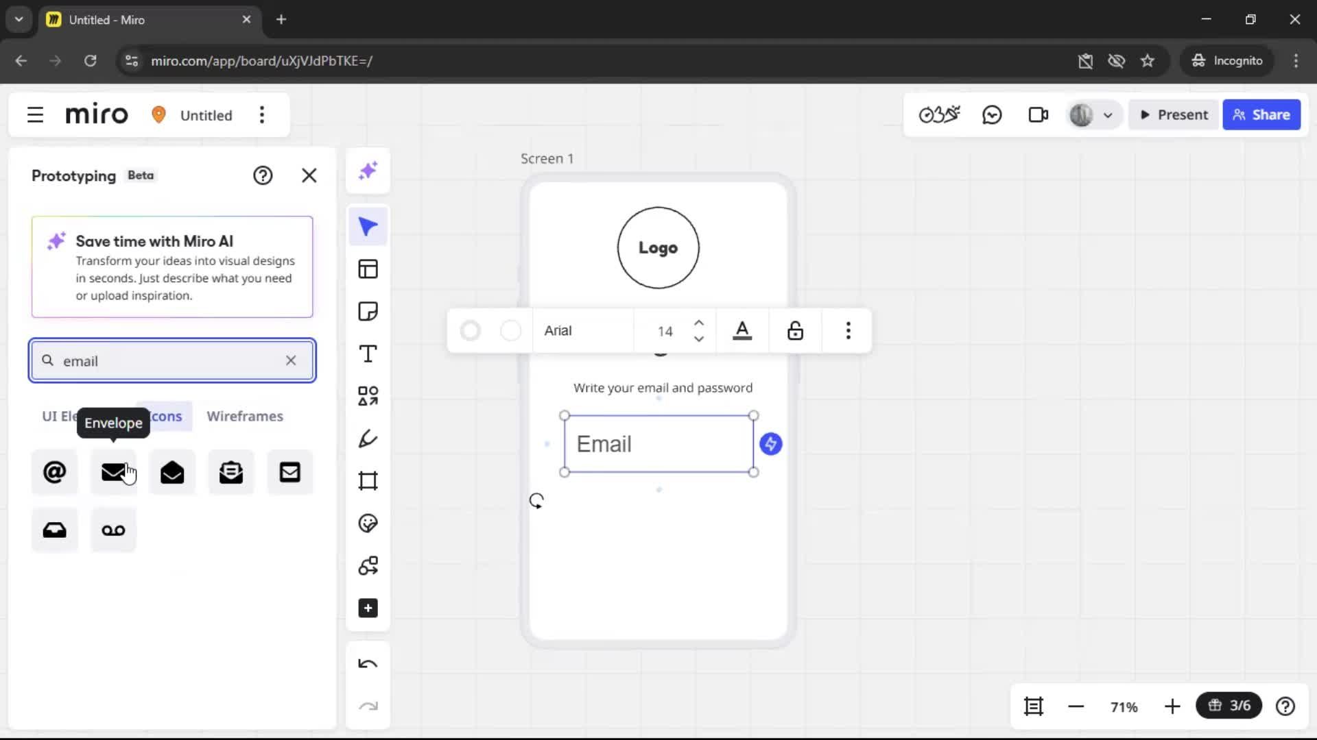 Creating a wireframe screenshot