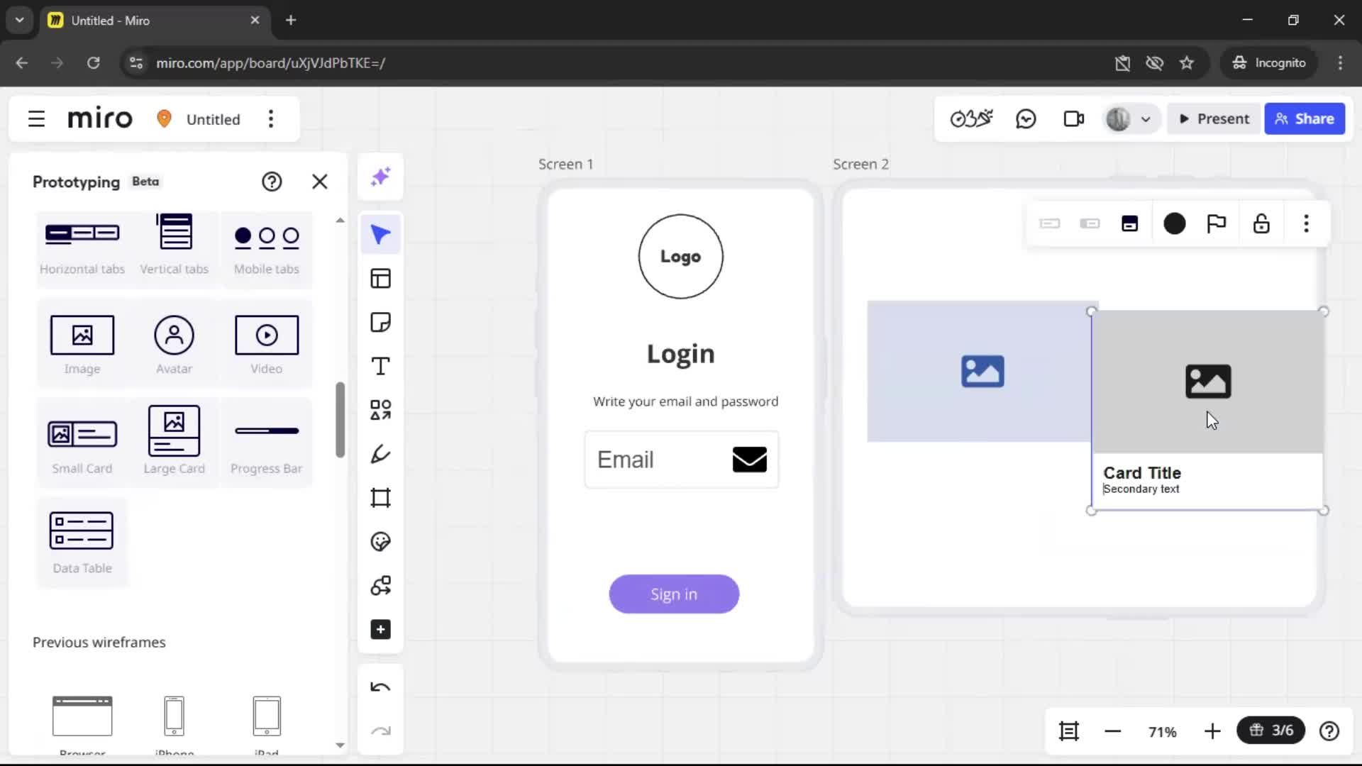 Creating a wireframe screenshot