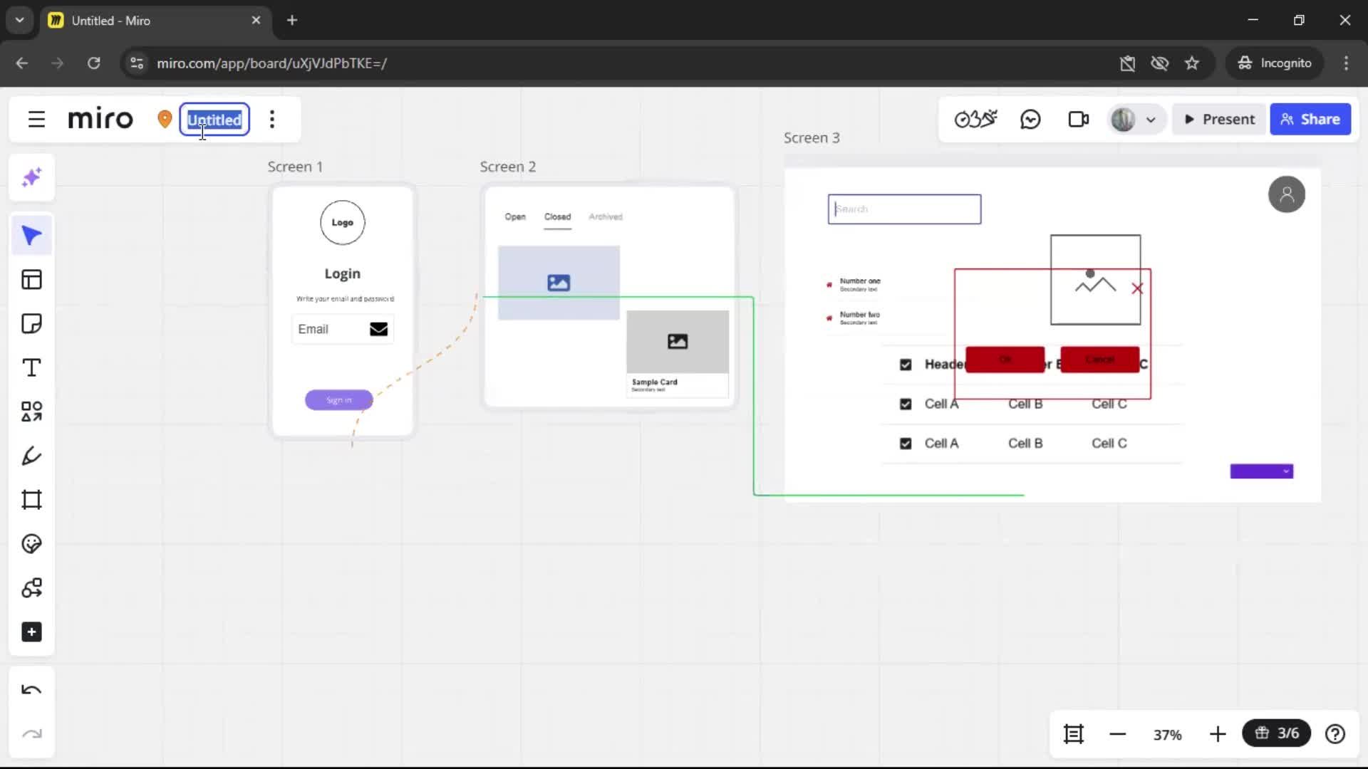 Creating a wireframe screenshot