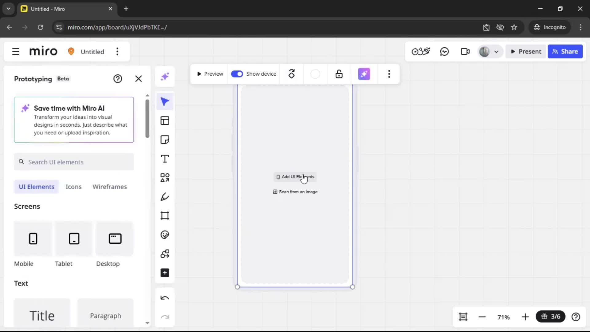 Creating a wireframe screenshot