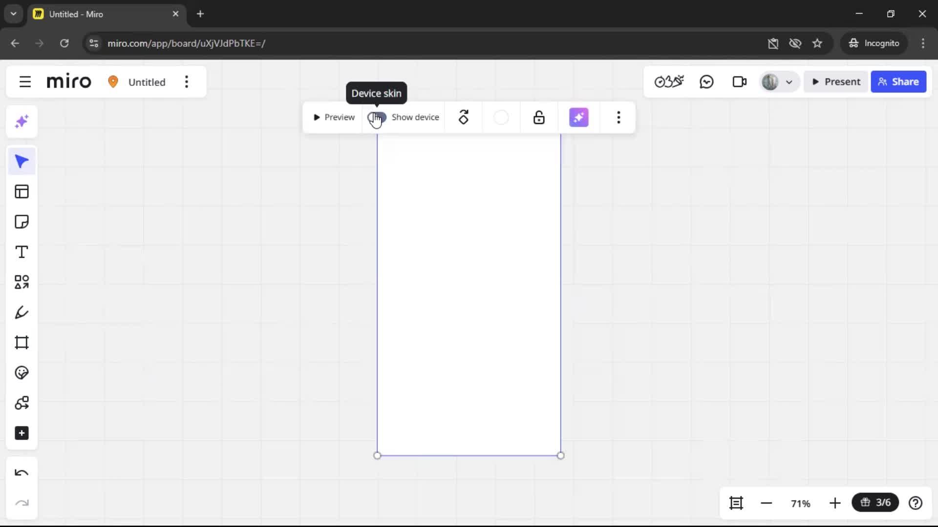 Creating a wireframe screenshot