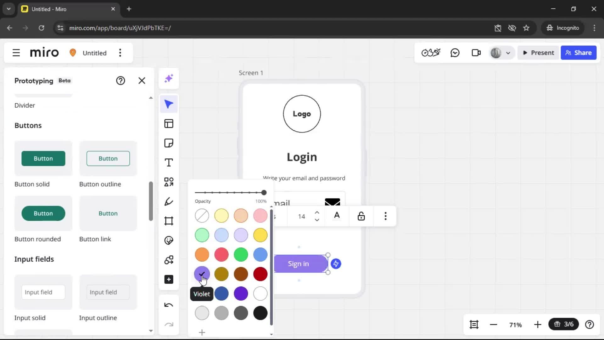 Creating a wireframe screenshot