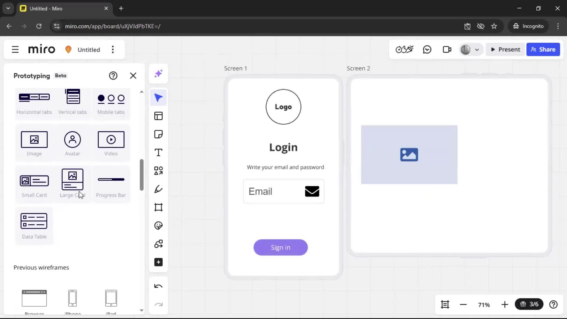 Creating a wireframe screenshot