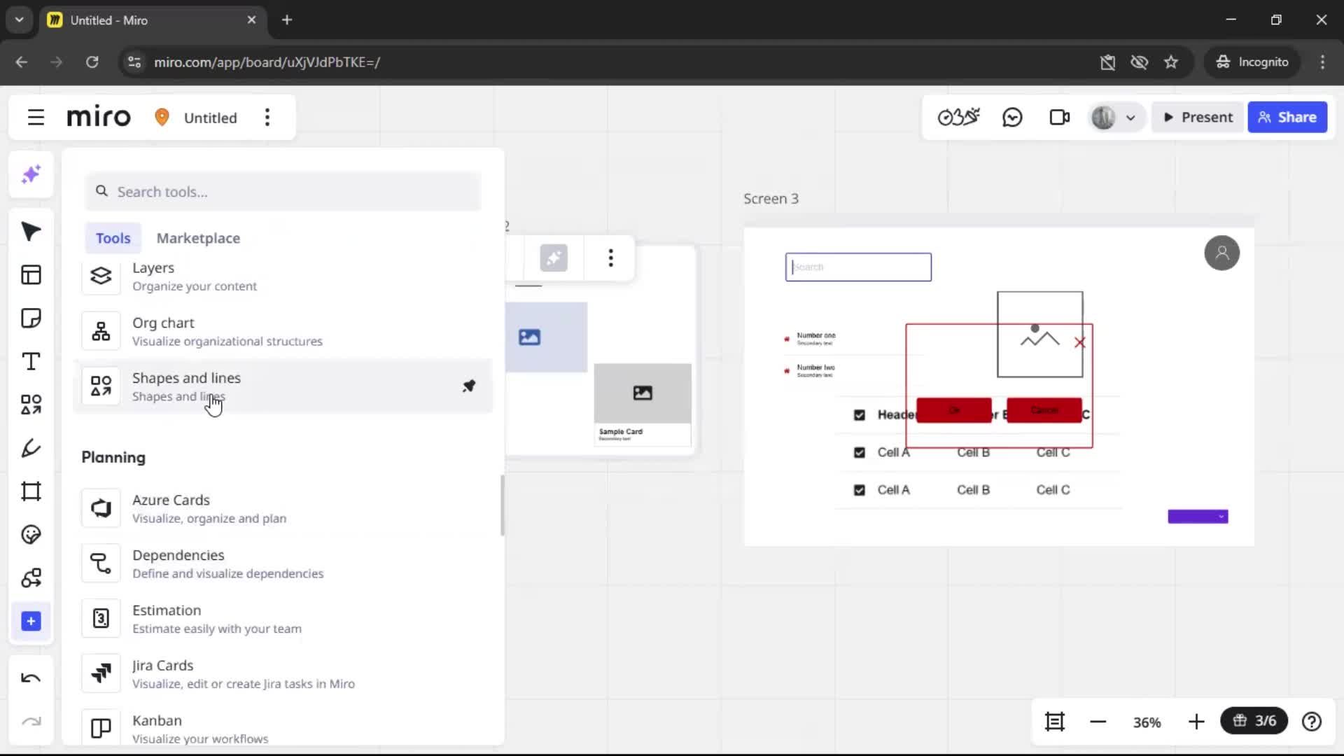 Creating a wireframe screenshot