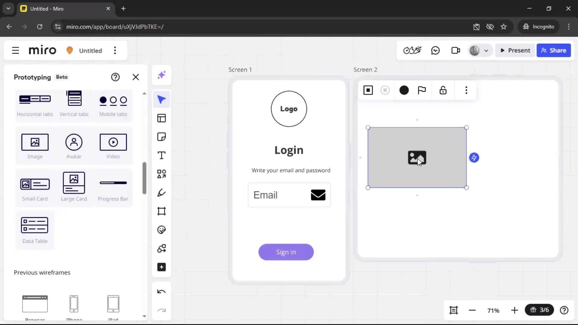 Creating a wireframe screenshot