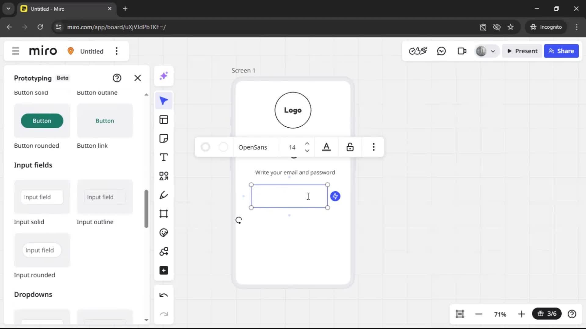 Creating a wireframe screenshot