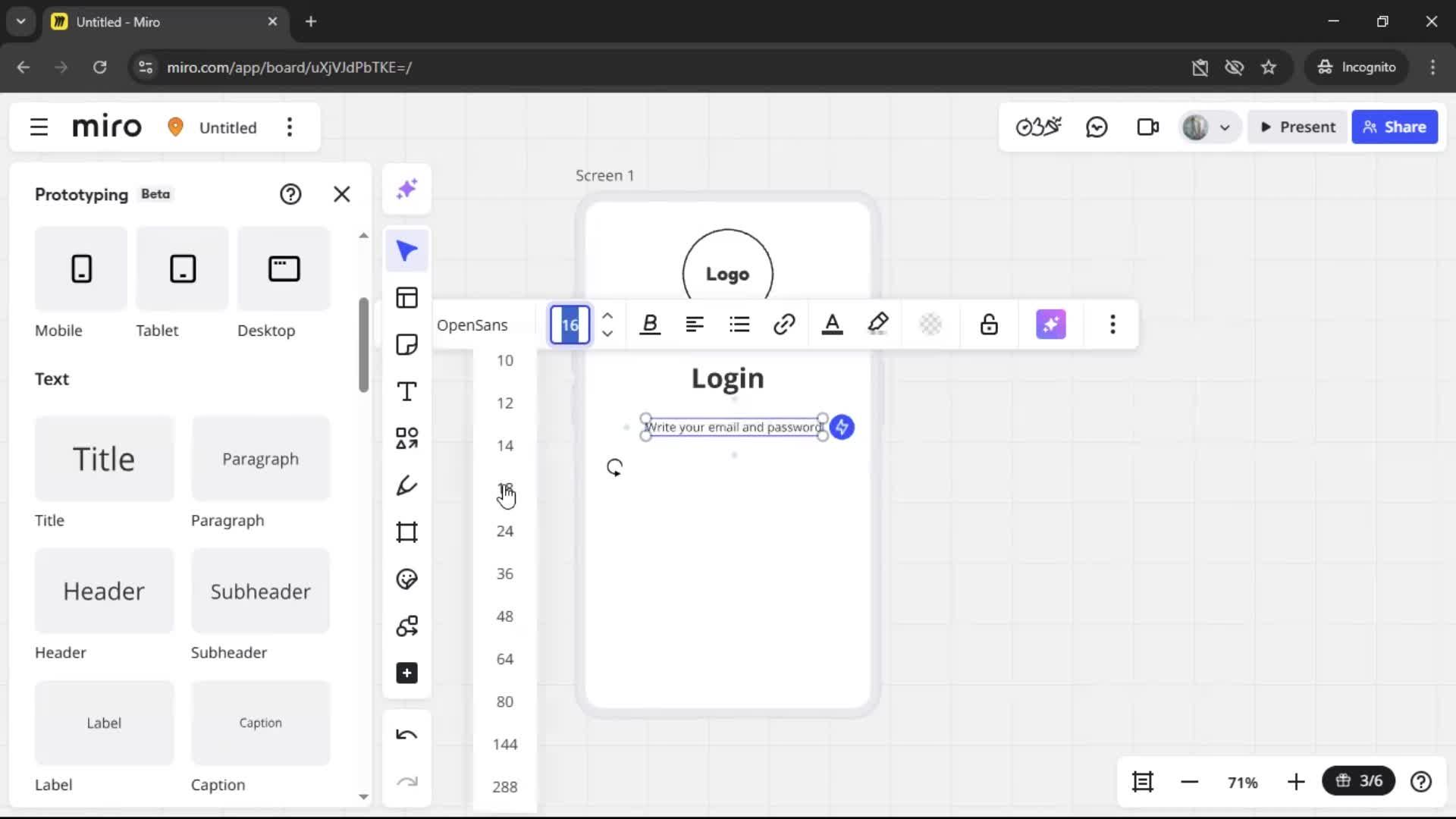 Creating a wireframe screenshot