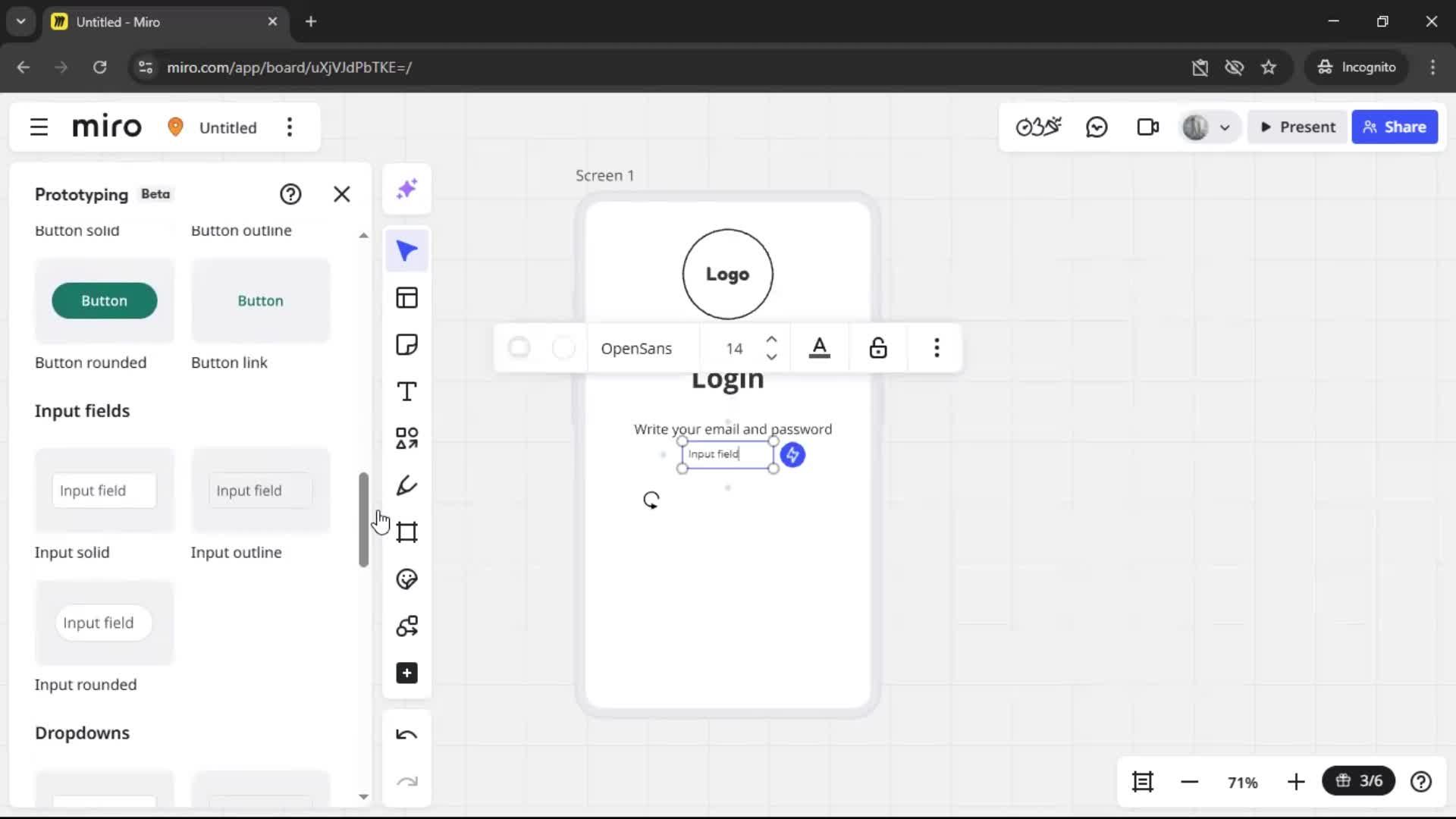 Creating a wireframe screenshot