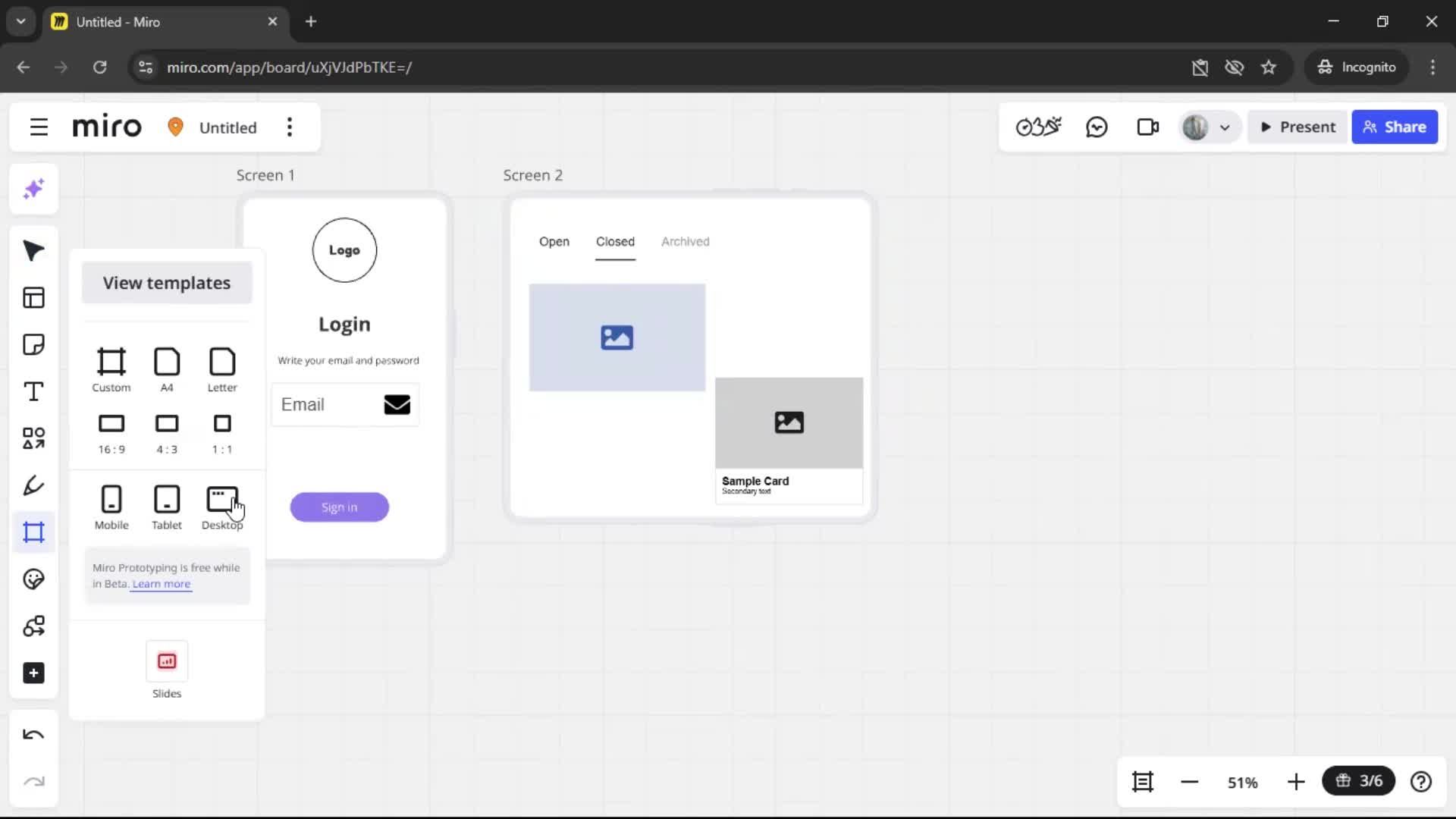 Creating a wireframe screenshot