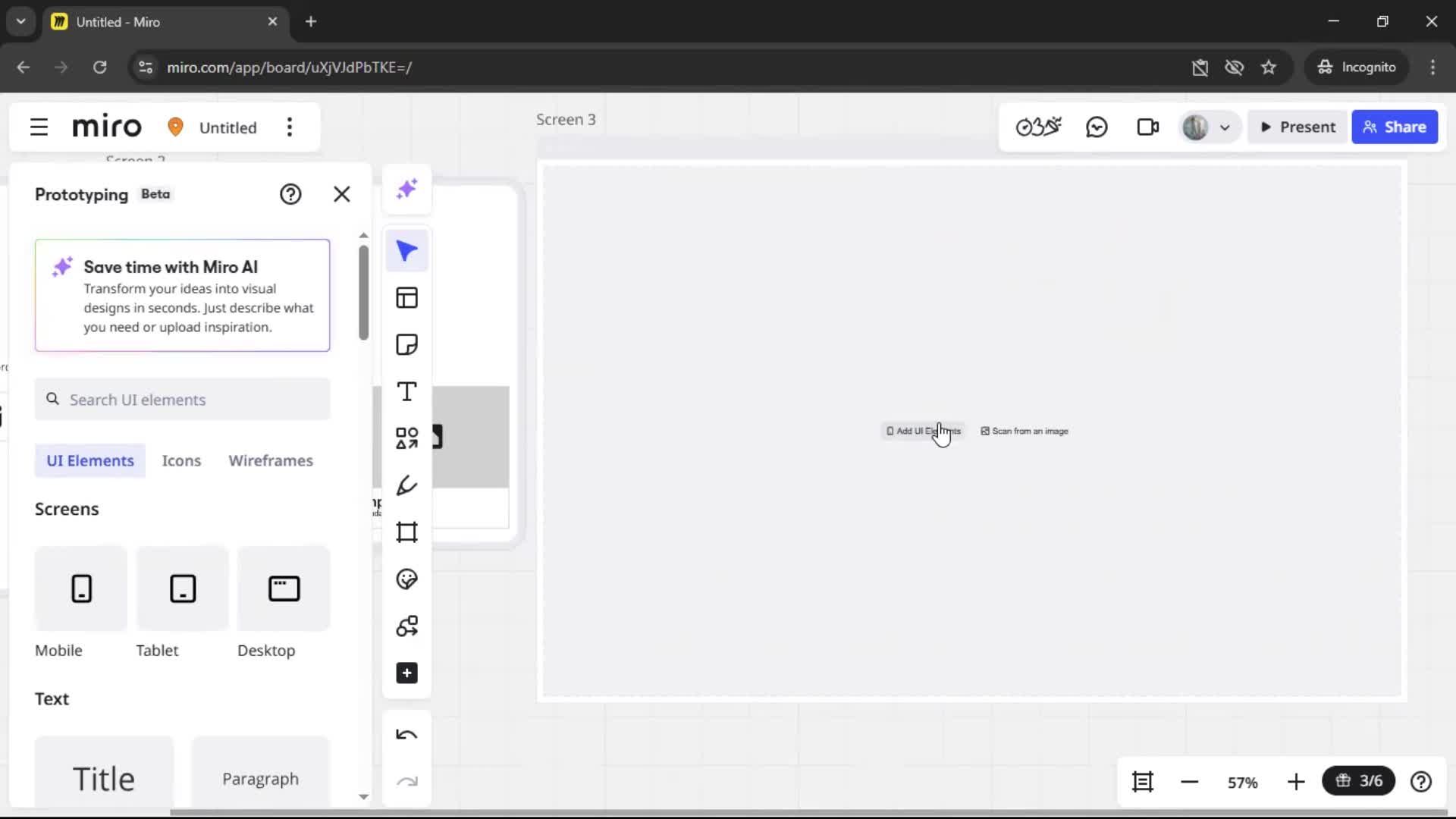 Creating a wireframe screenshot