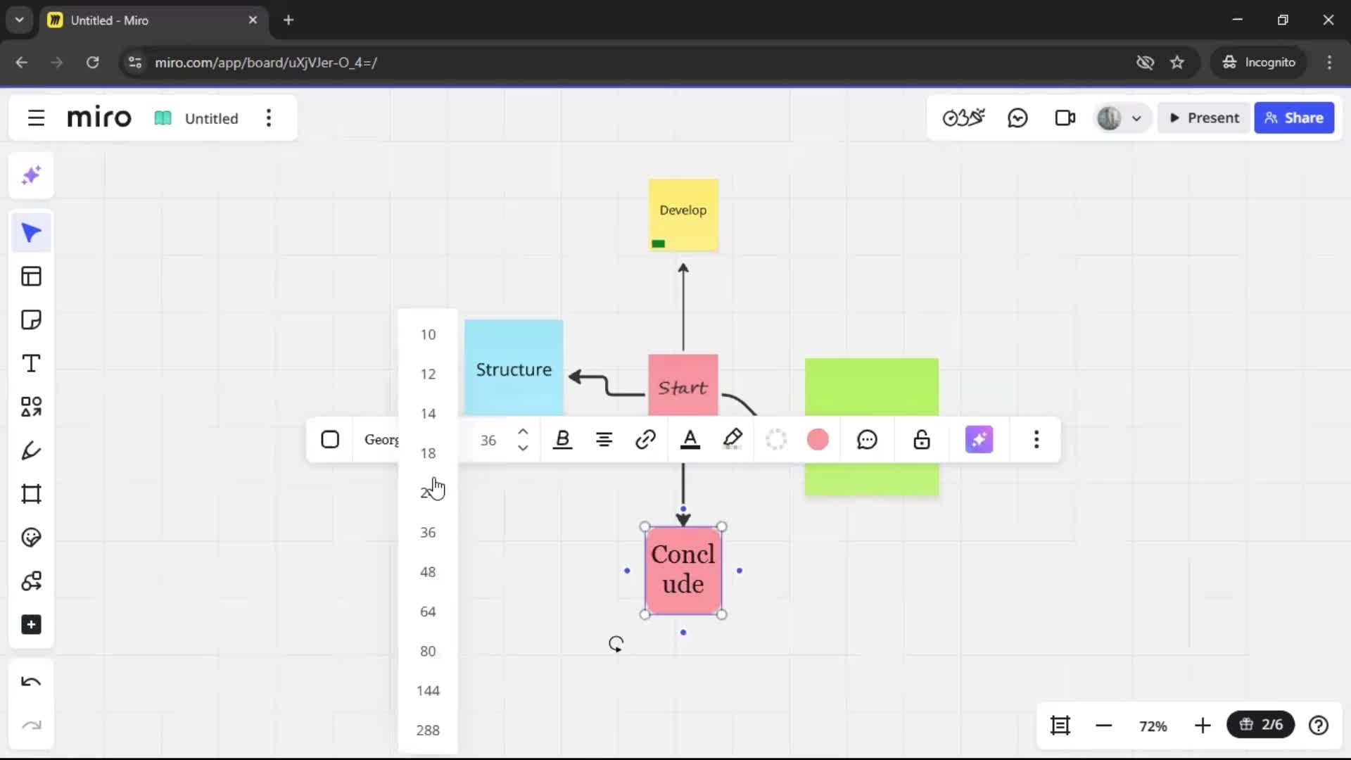 Creating a flowchart screenshot