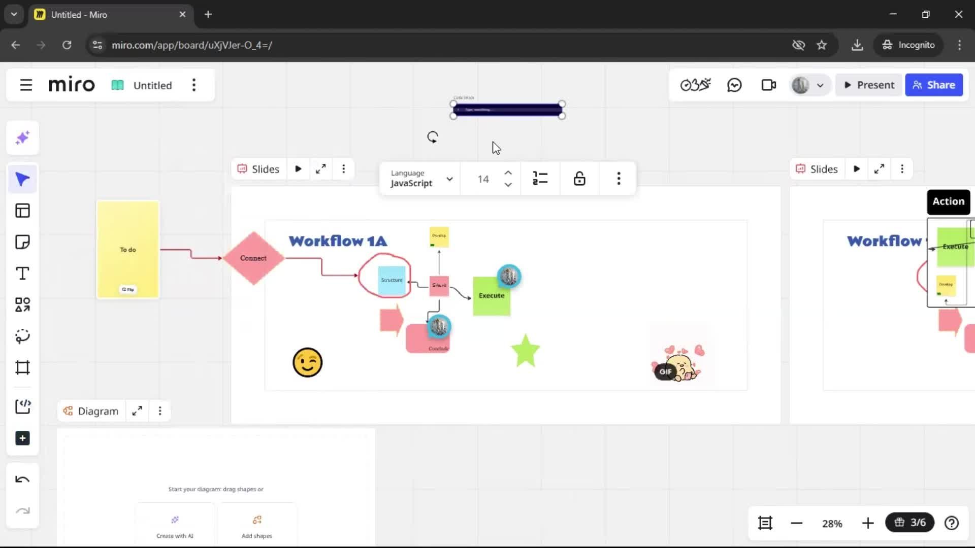 Creating a flowchart screenshot