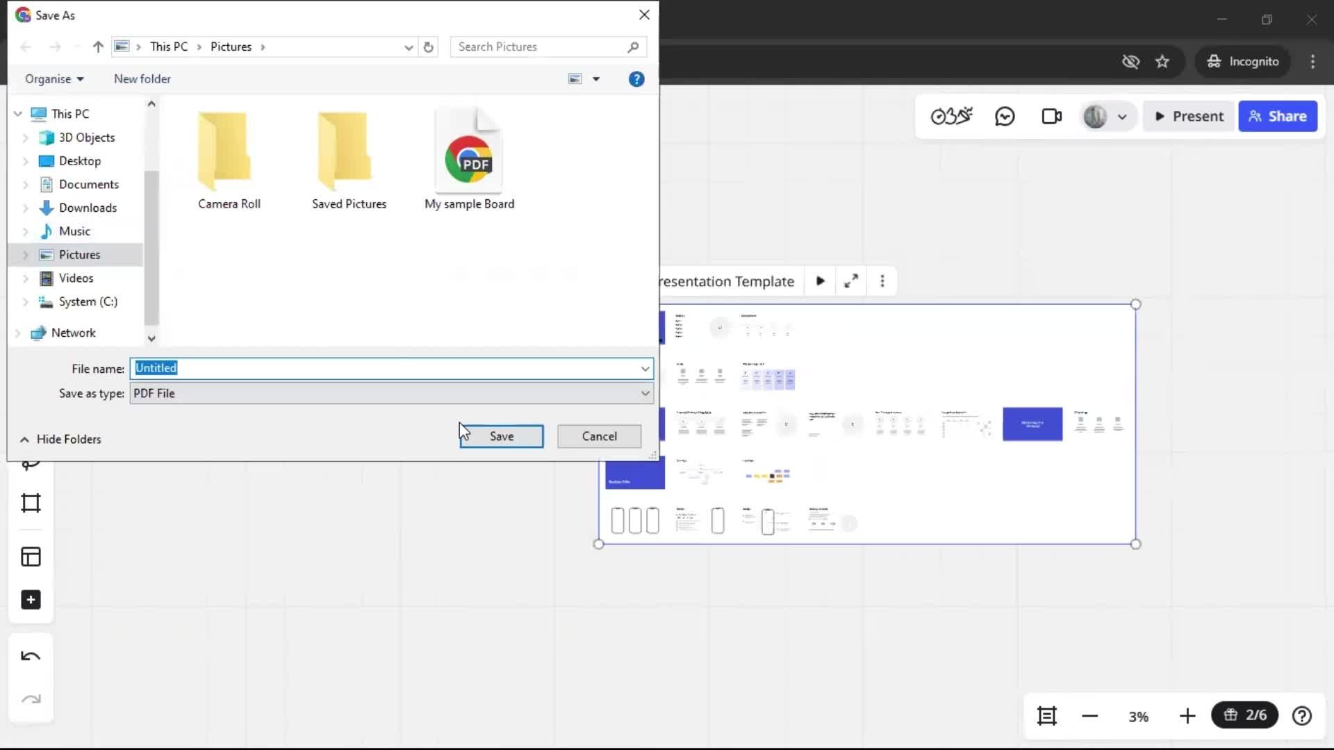 Creating a flowchart screenshot