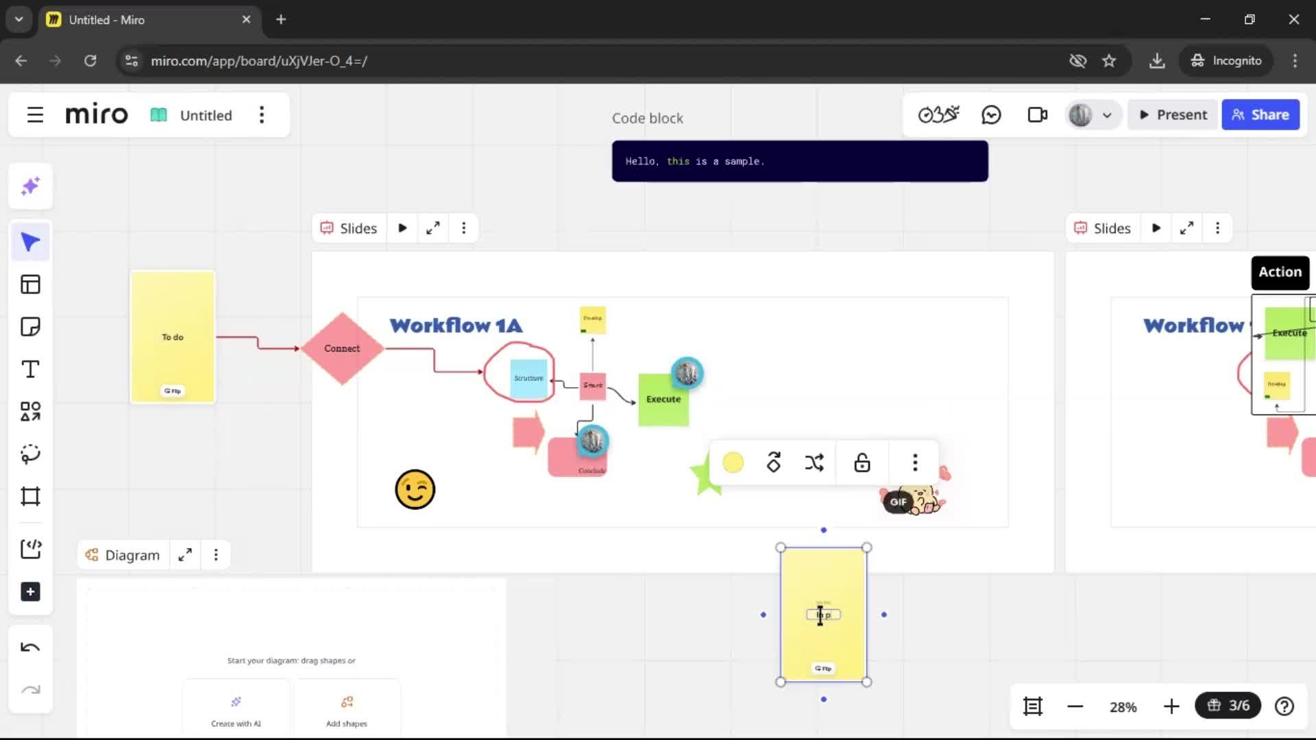 Creating a flowchart screenshot