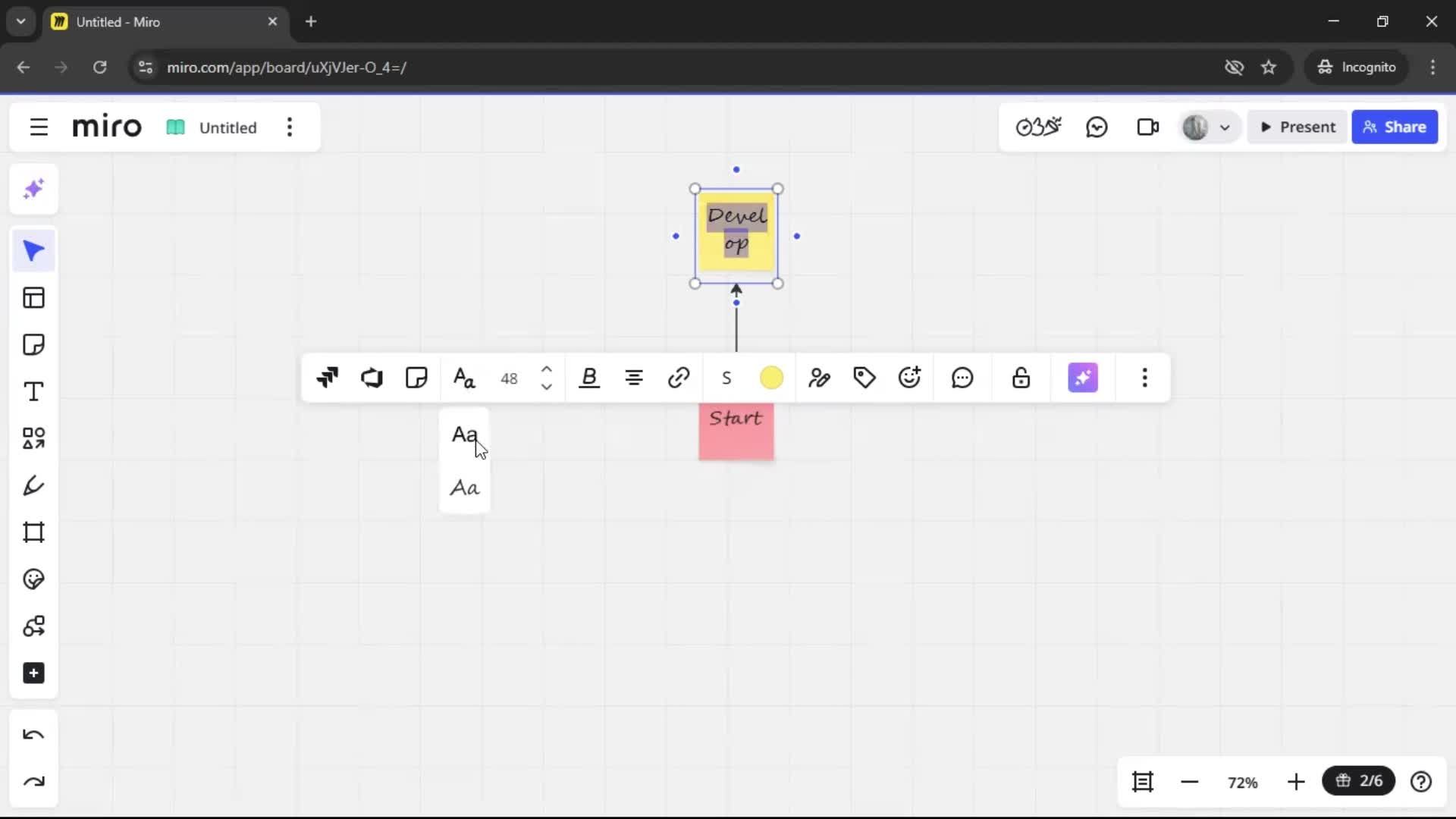 Creating a flowchart screenshot