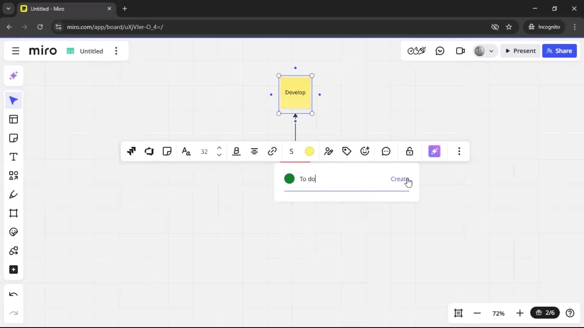 Creating a flowchart screenshot