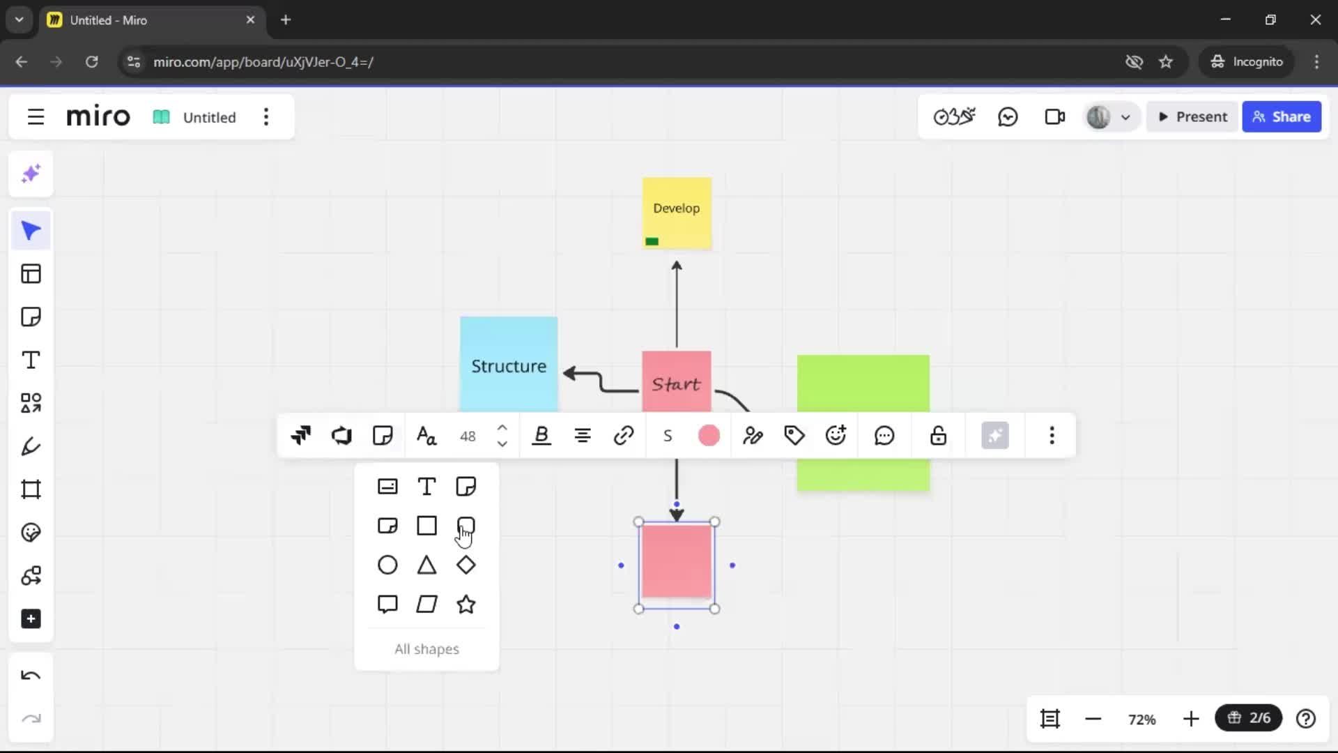 Creating a flowchart screenshot