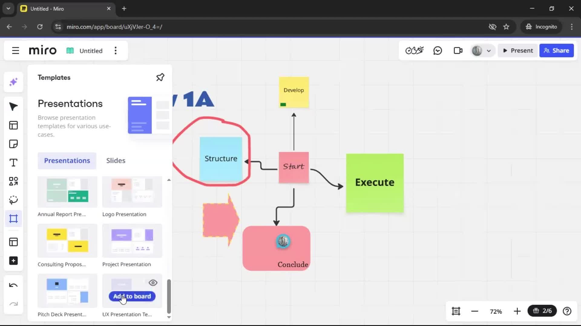 Creating a flowchart screenshot