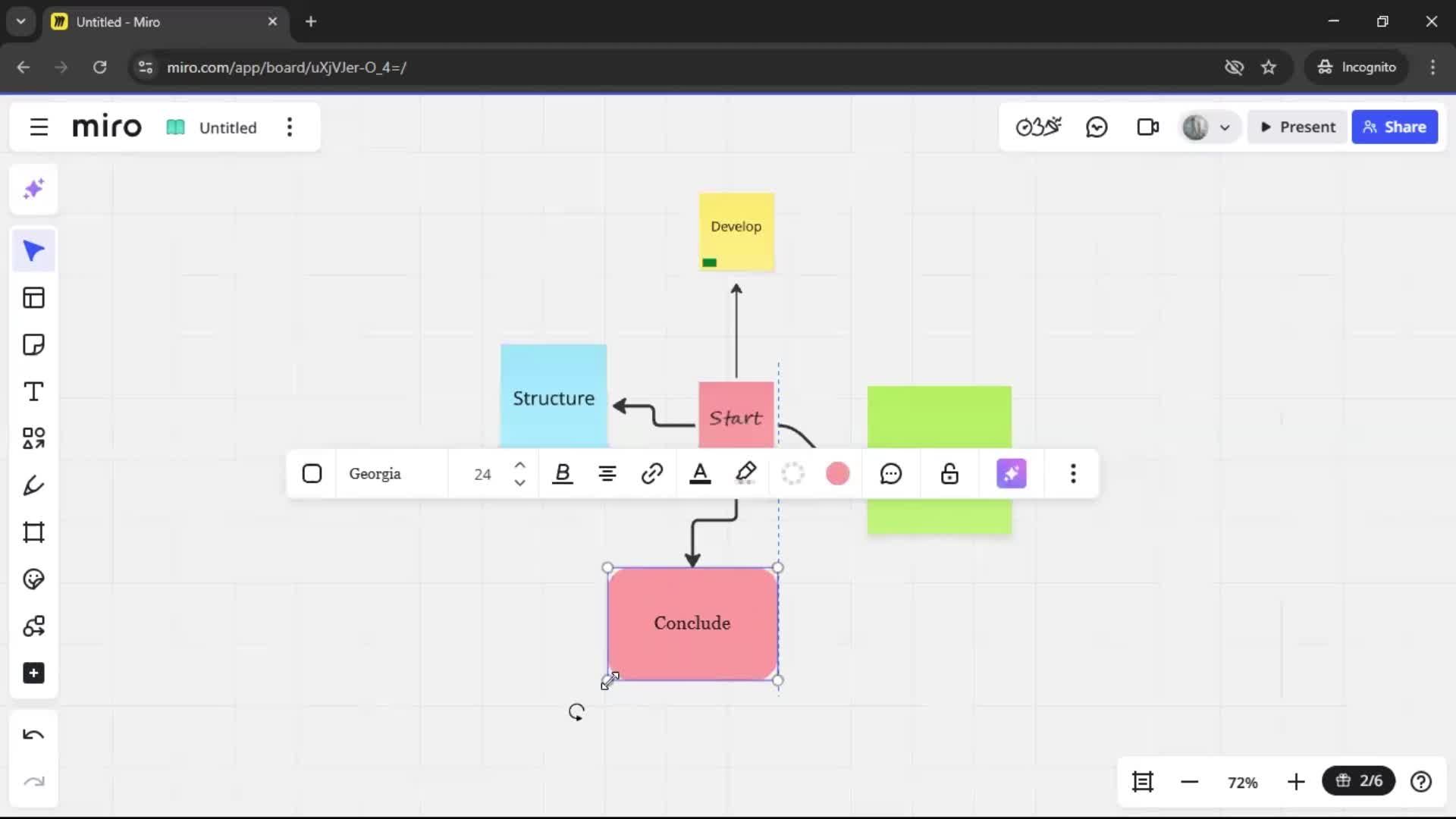 Creating a flowchart screenshot