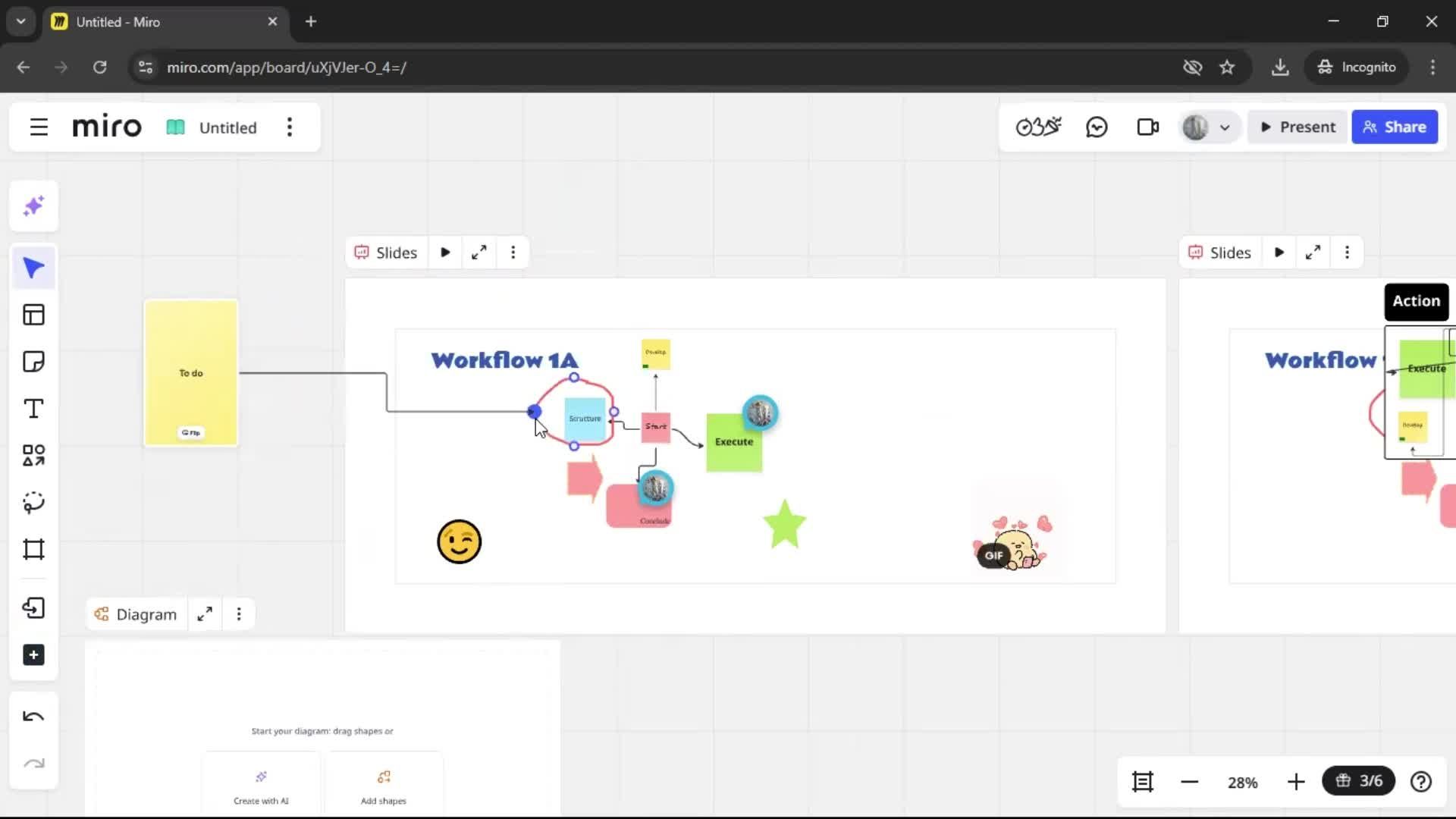 Creating a flowchart screenshot