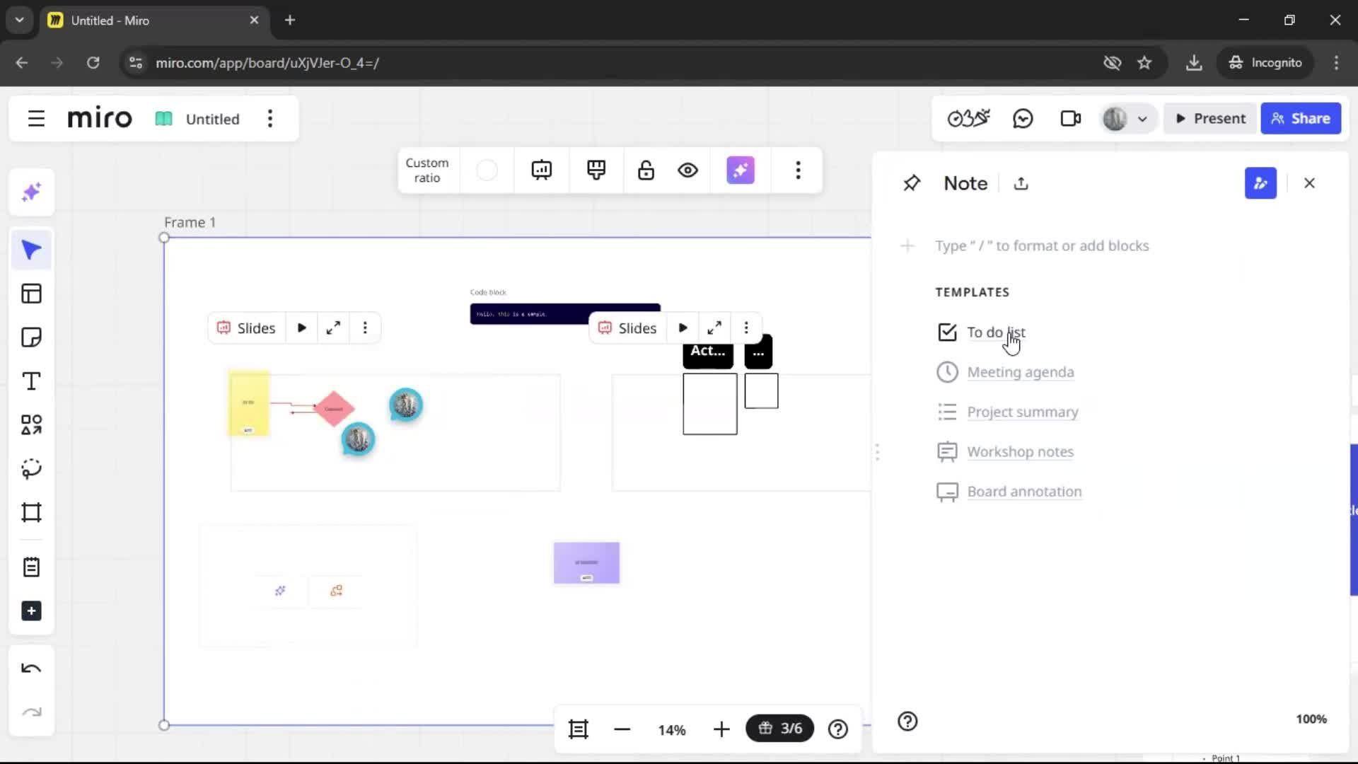 Creating a flowchart screenshot