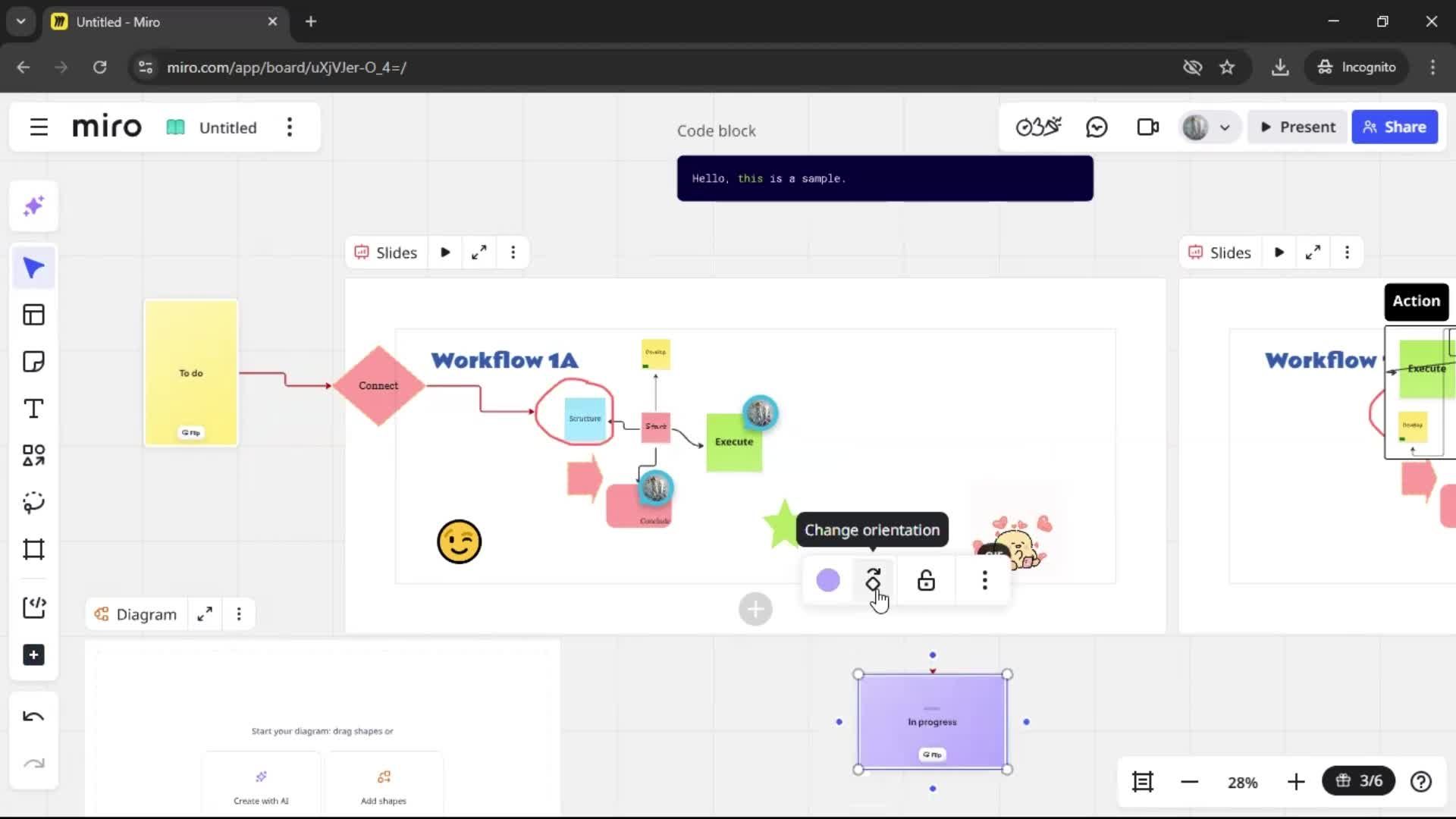 Creating a flowchart screenshot