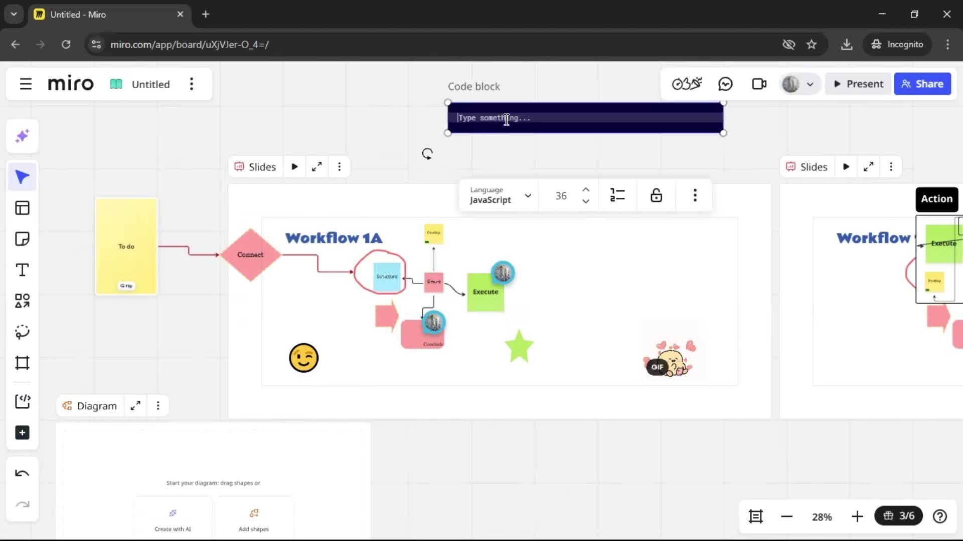 Creating a flowchart screenshot