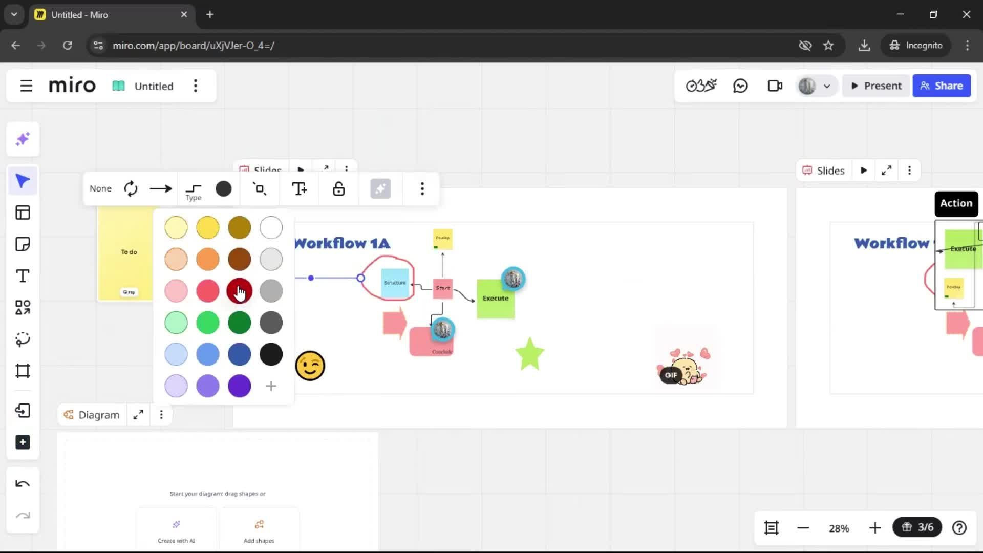 Creating a flowchart screenshot