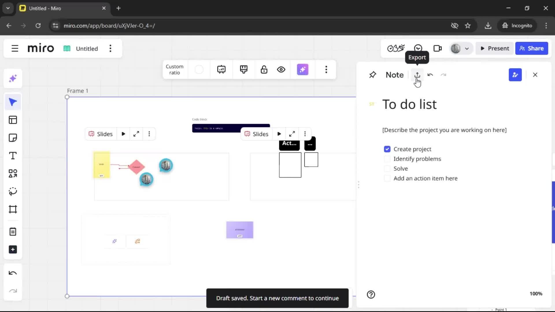 Creating a flowchart screenshot