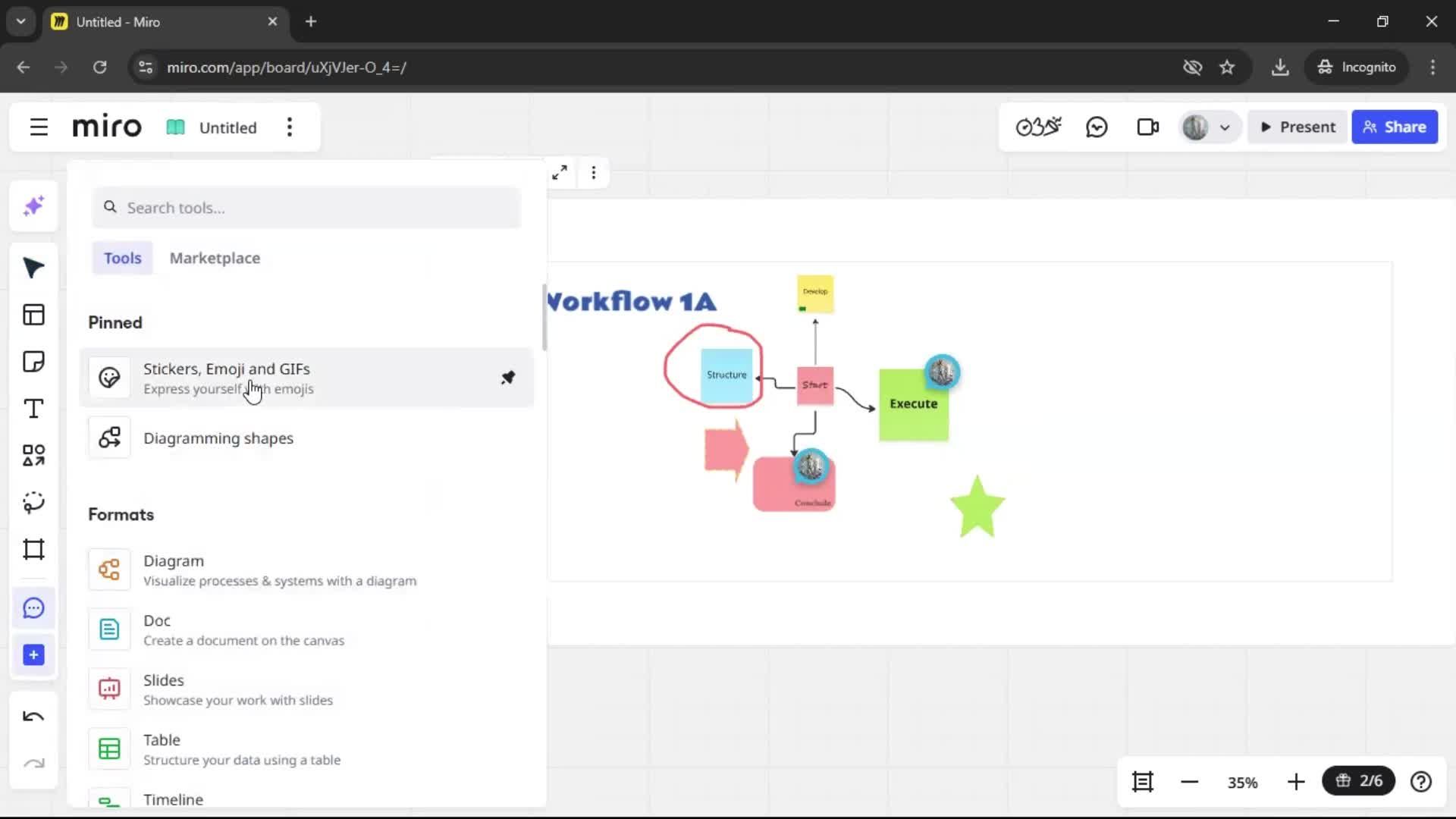 Creating a flowchart screenshot