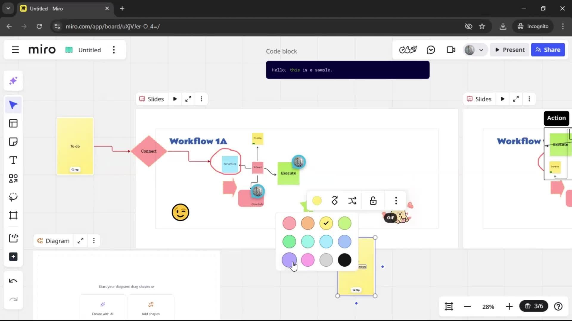 Creating a flowchart screenshot
