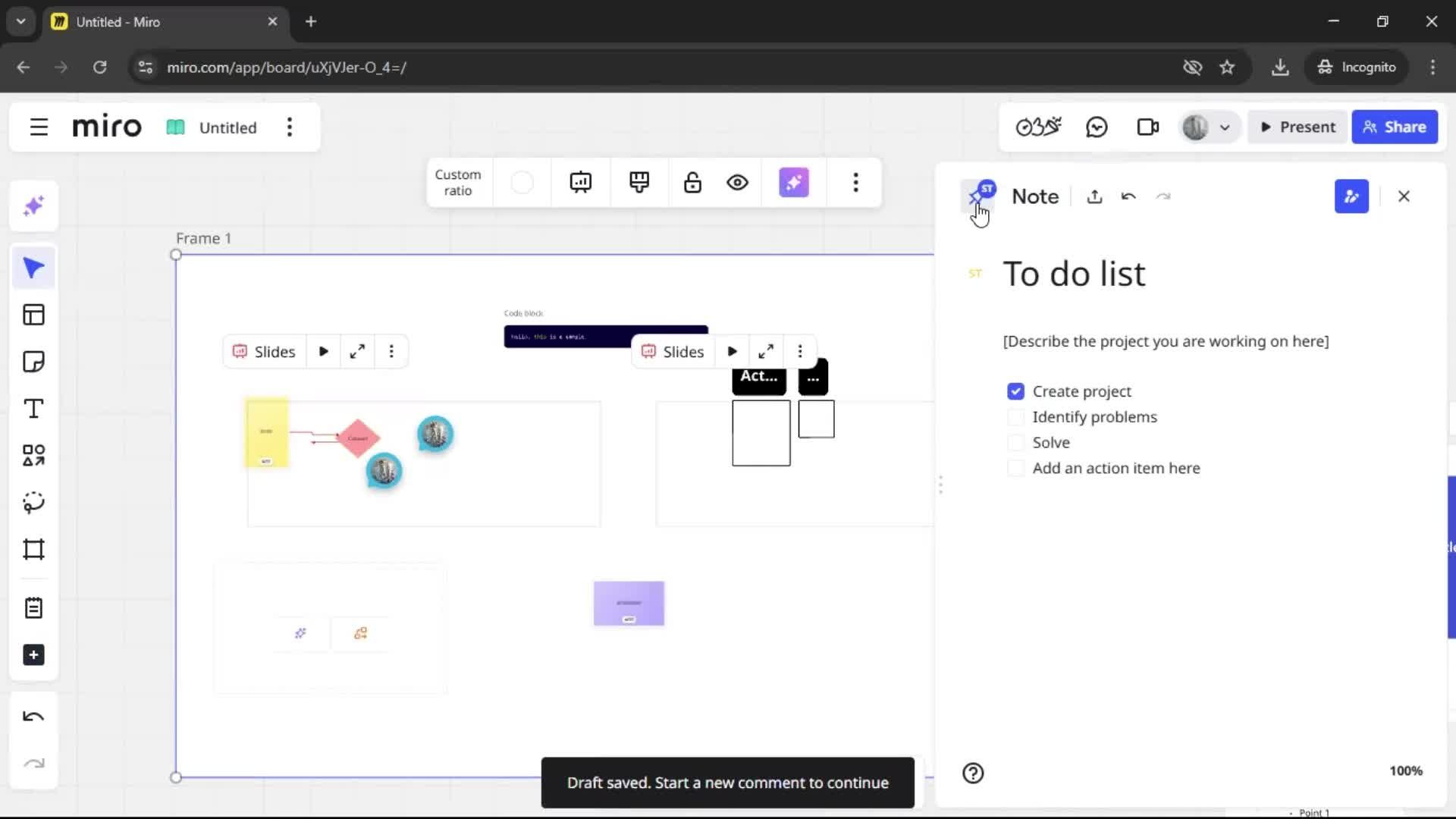 Creating a flowchart screenshot