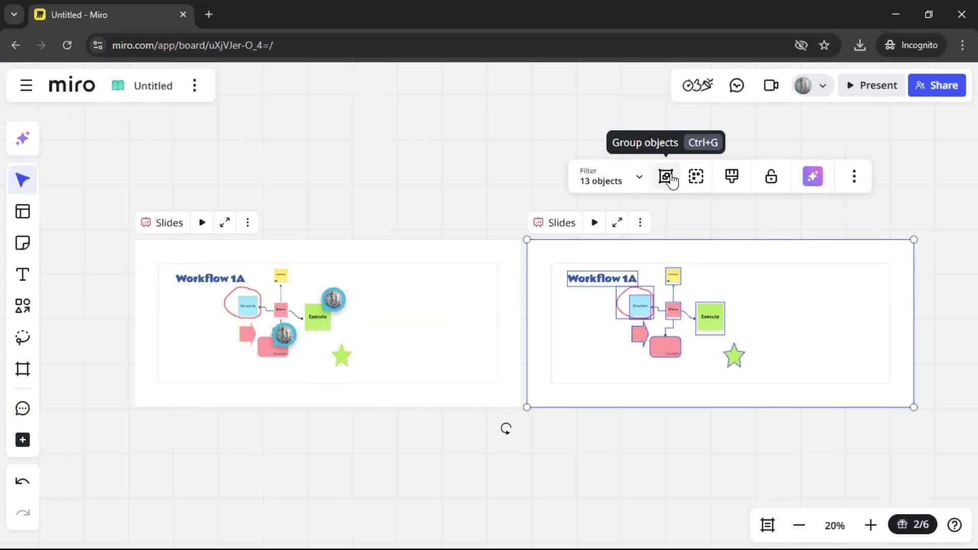 Creating a flowchart screenshot