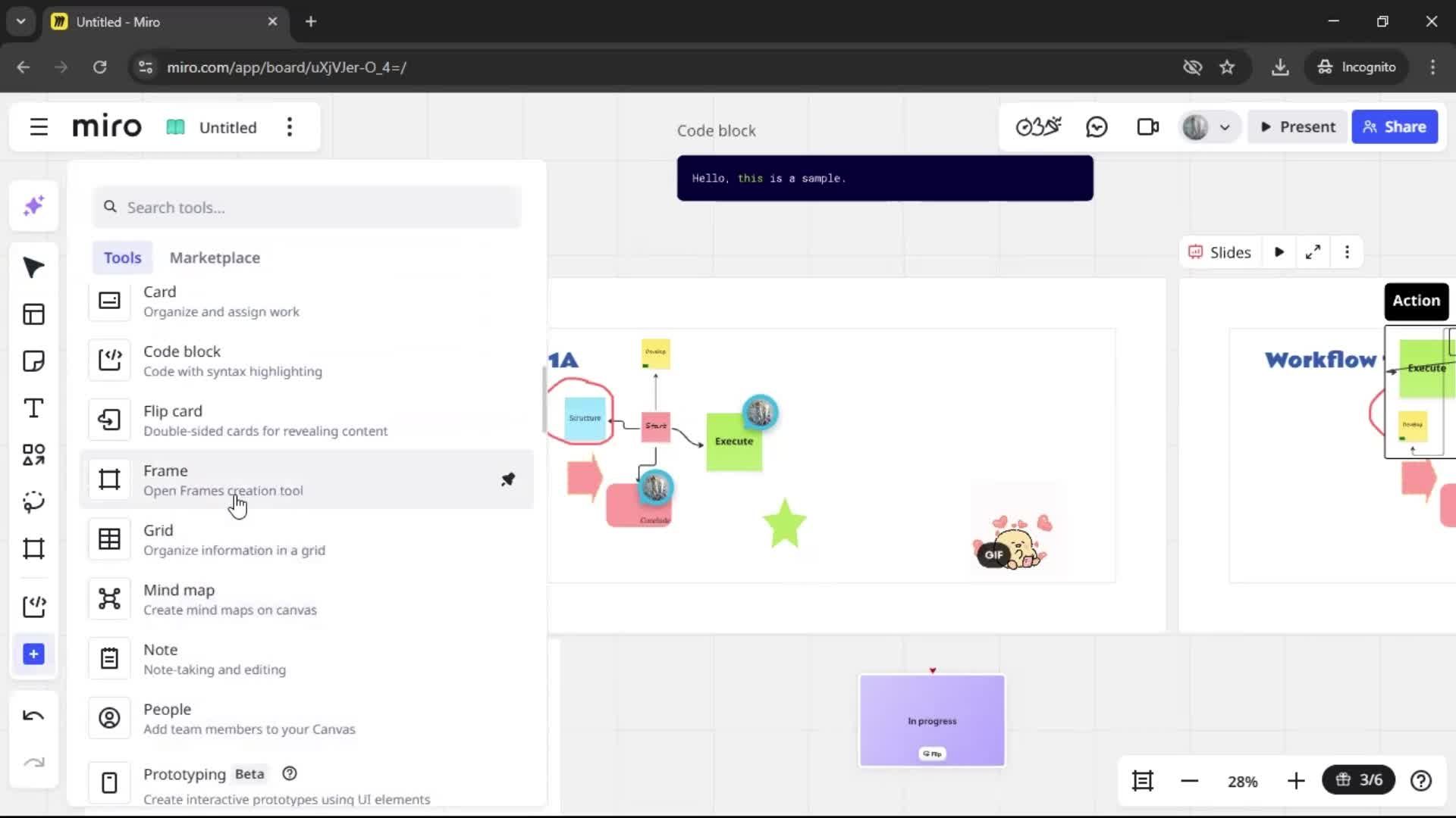 Creating a flowchart screenshot