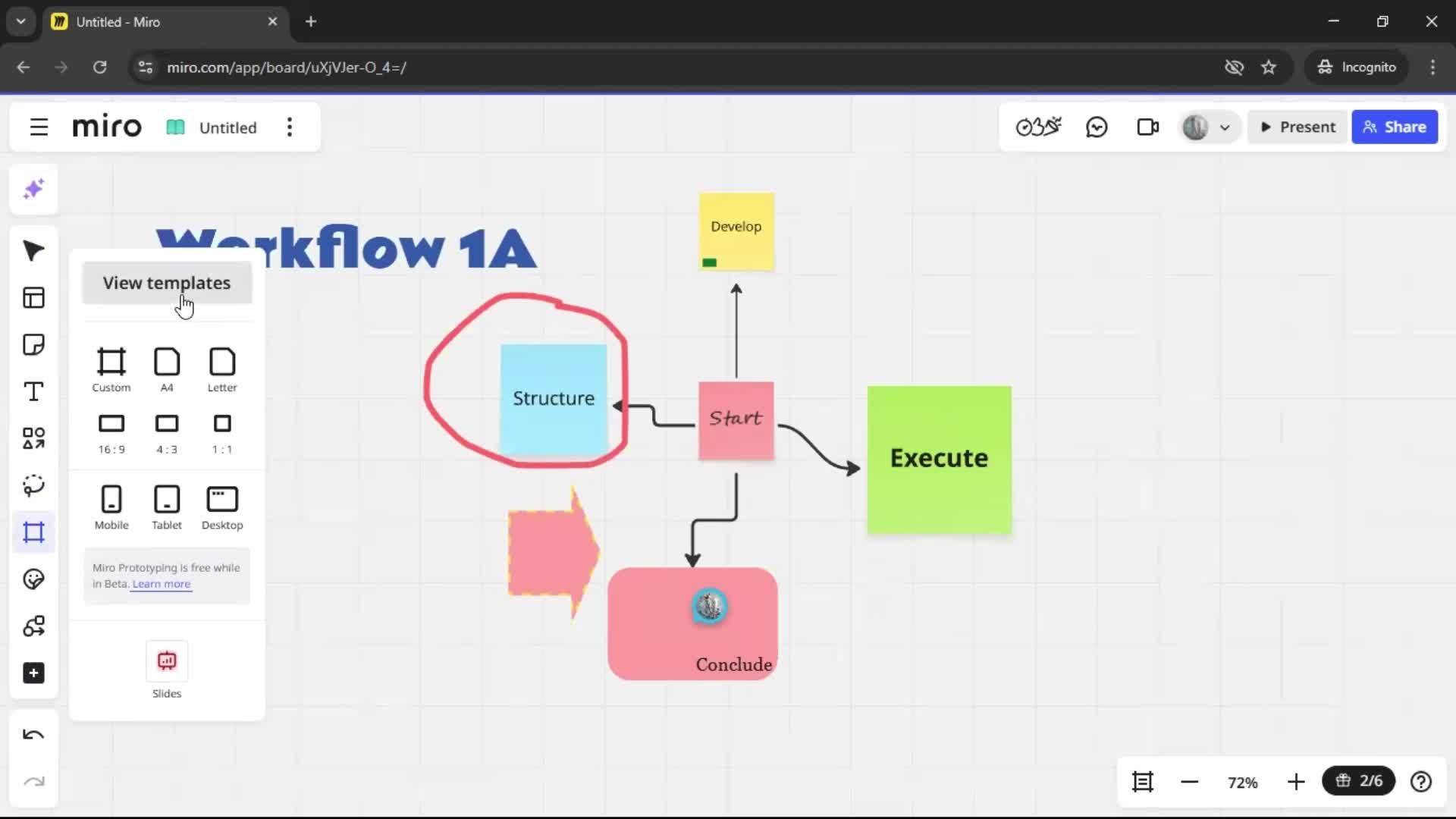 Creating a flowchart screenshot