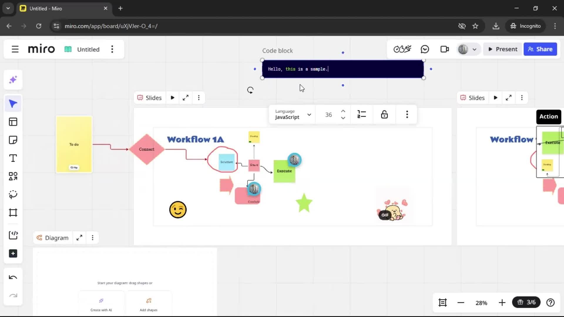 Creating a flowchart screenshot