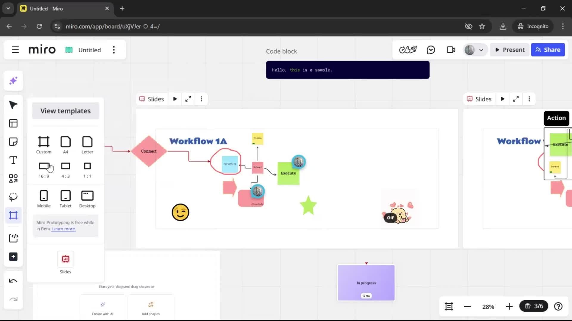 Creating a flowchart screenshot