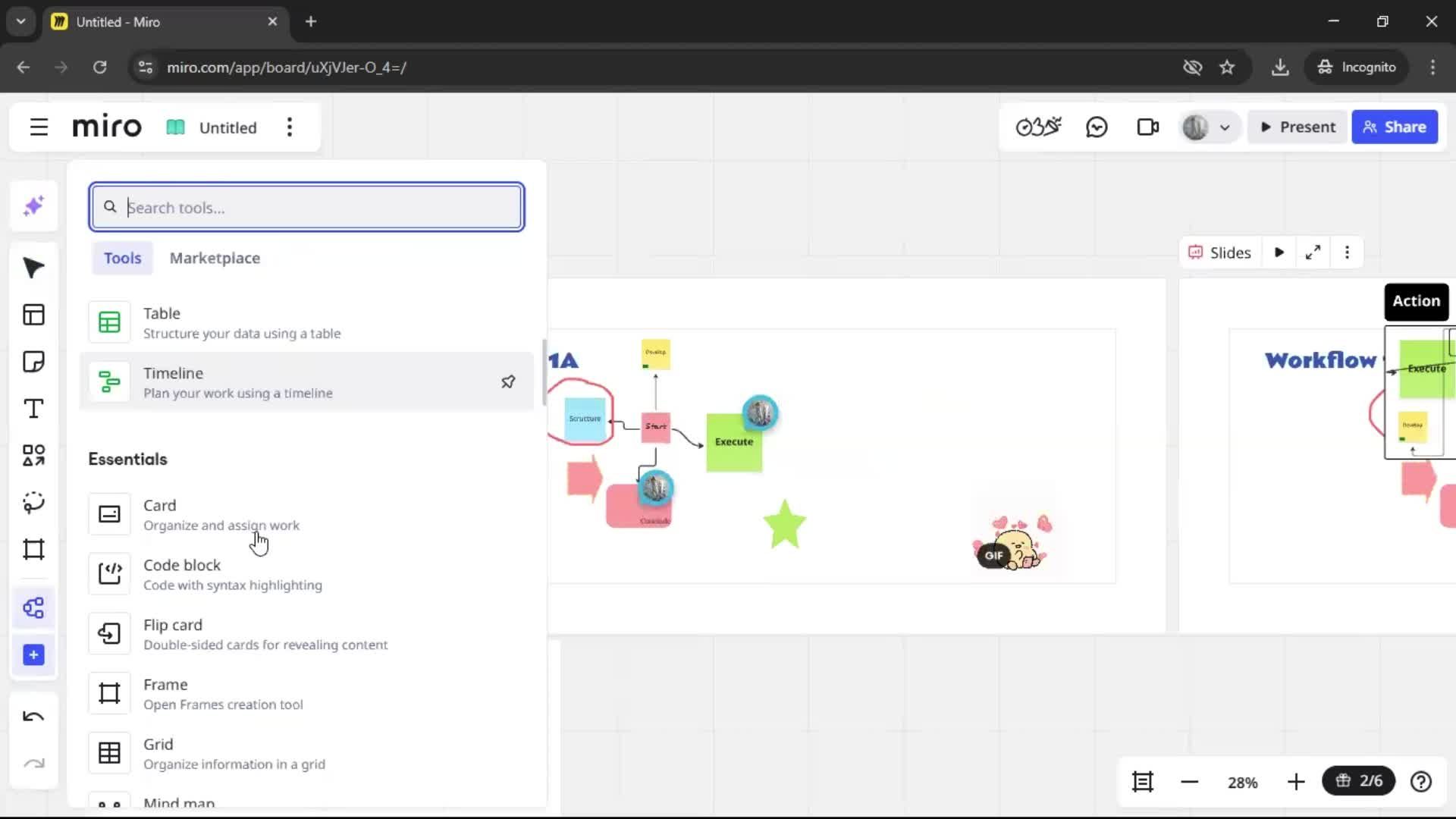Creating a flowchart screenshot