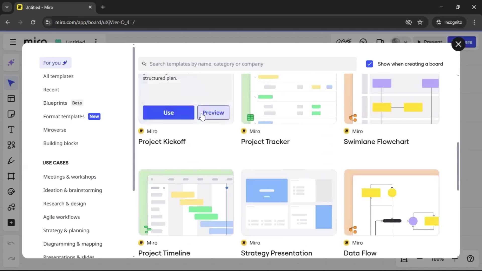Creating a flowchart screenshot