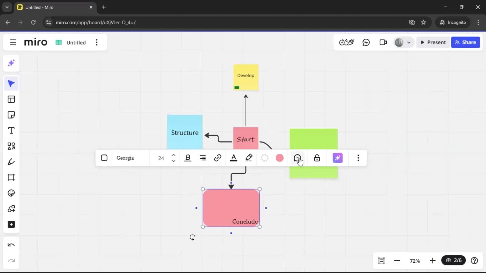 Creating a flowchart screenshot