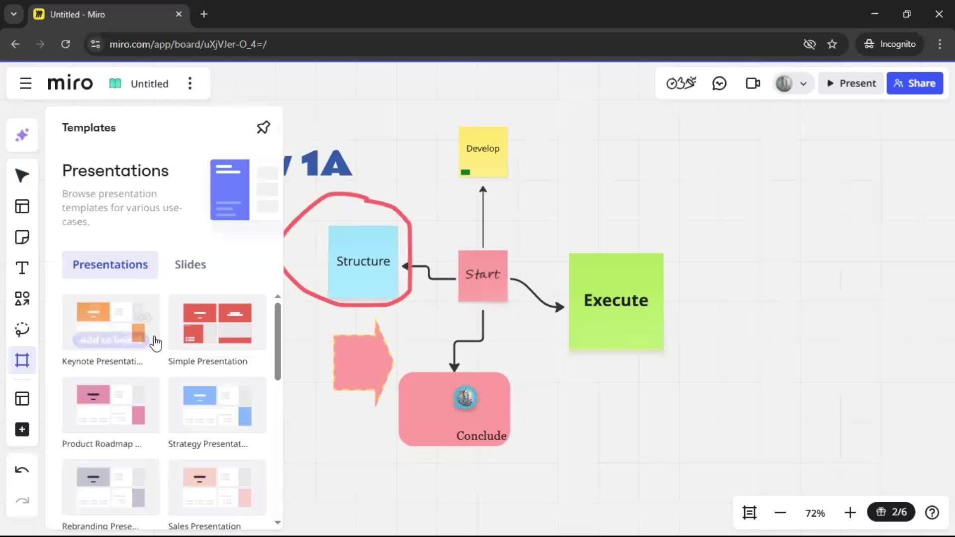 Creating a flowchart screenshot
