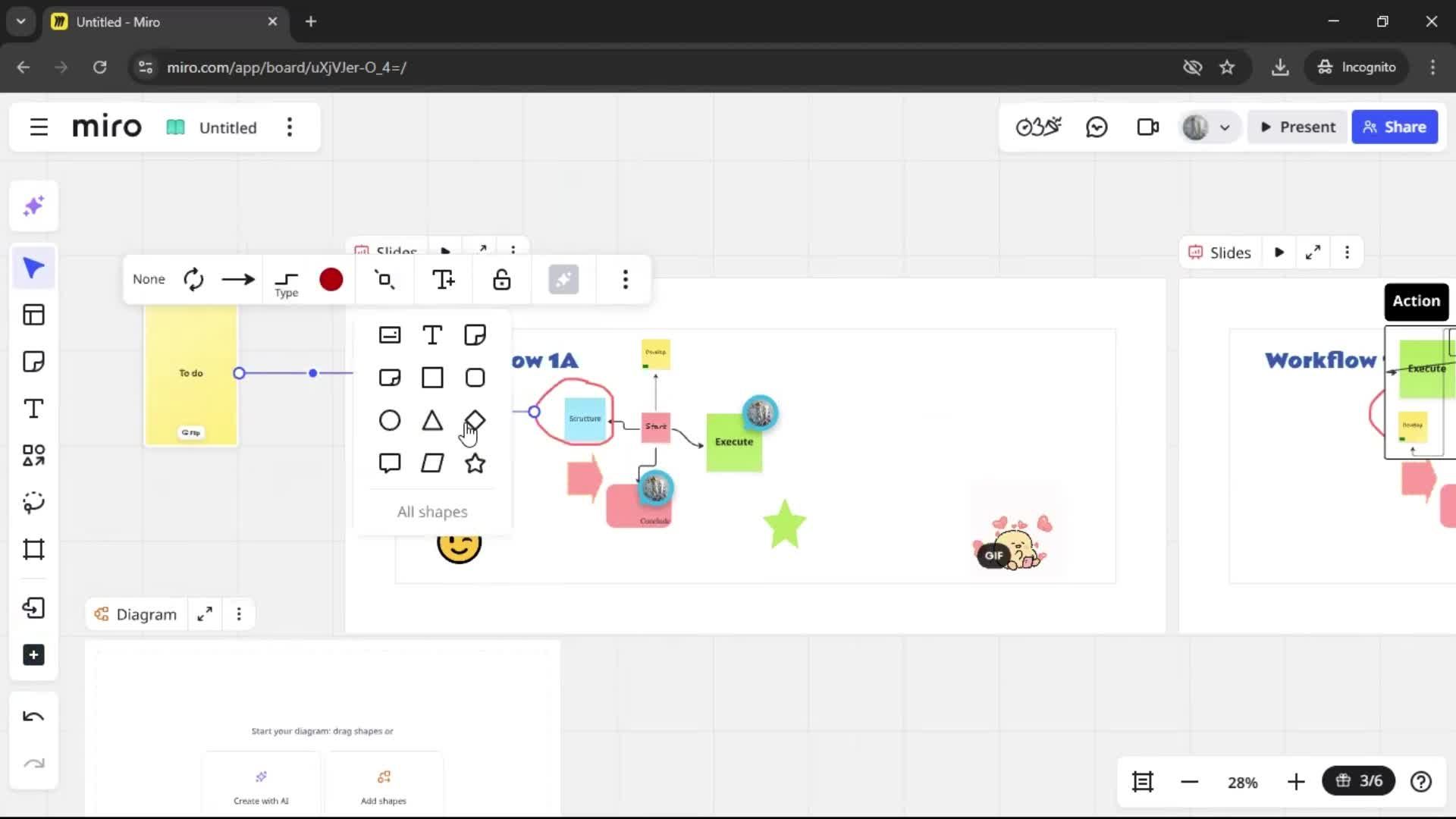 Creating a flowchart screenshot