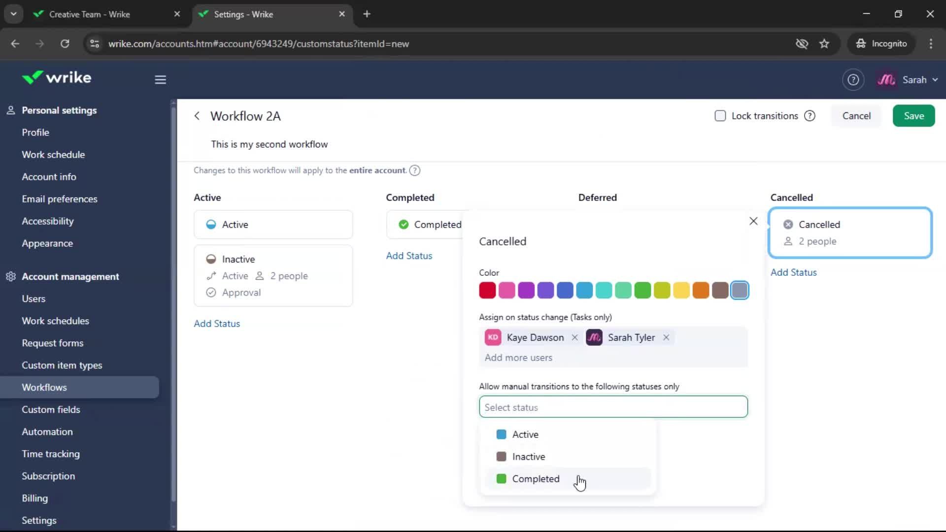 Creating a workflow screenshot
