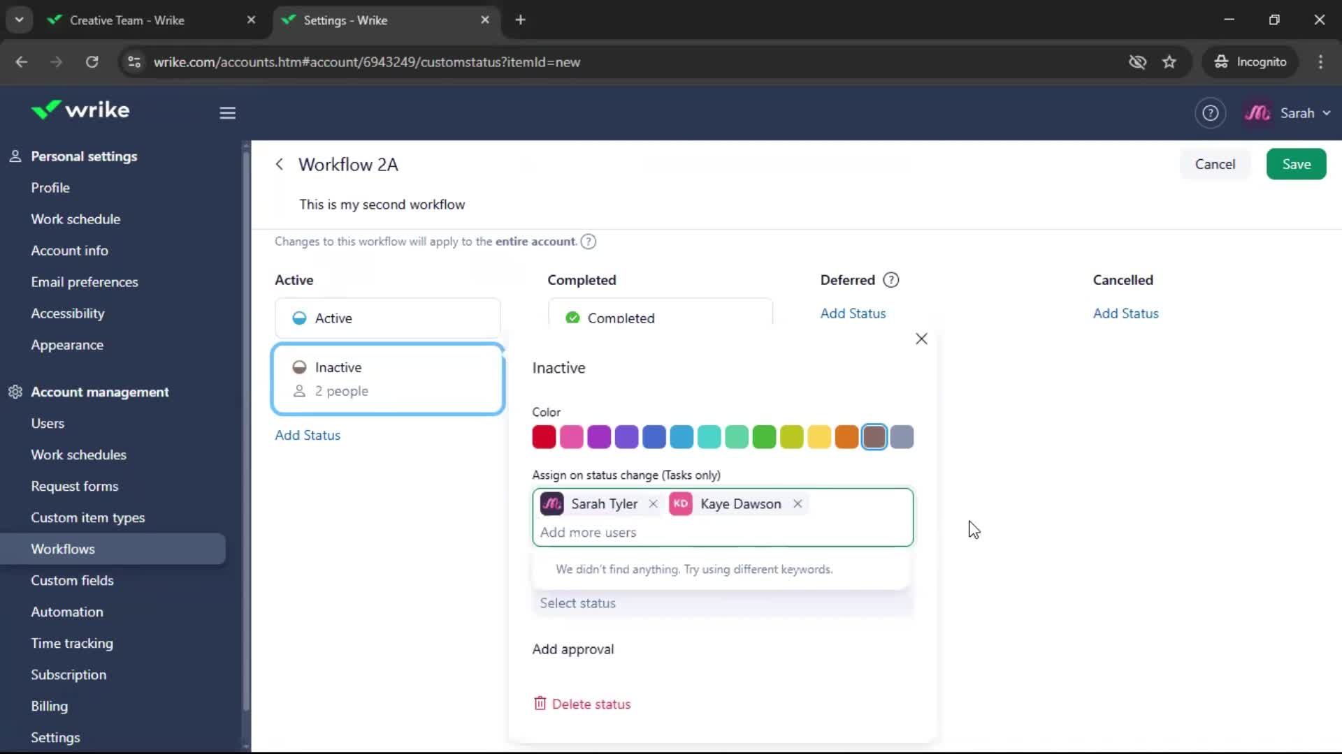 Creating a workflow screenshot